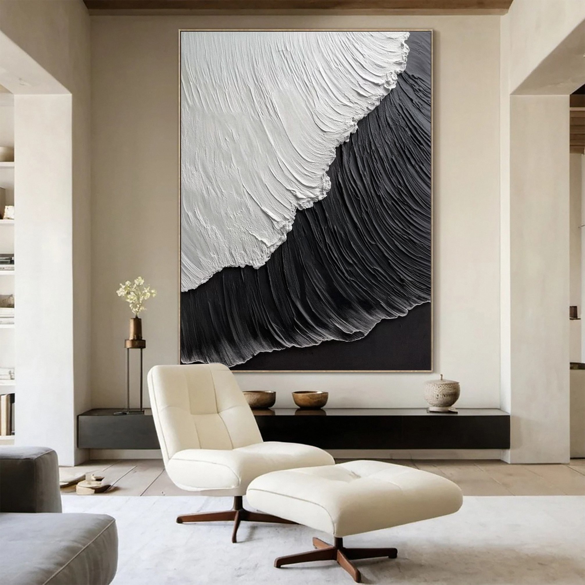 Wave Crescendo Large Textured Ocean Wall Art #OS 038