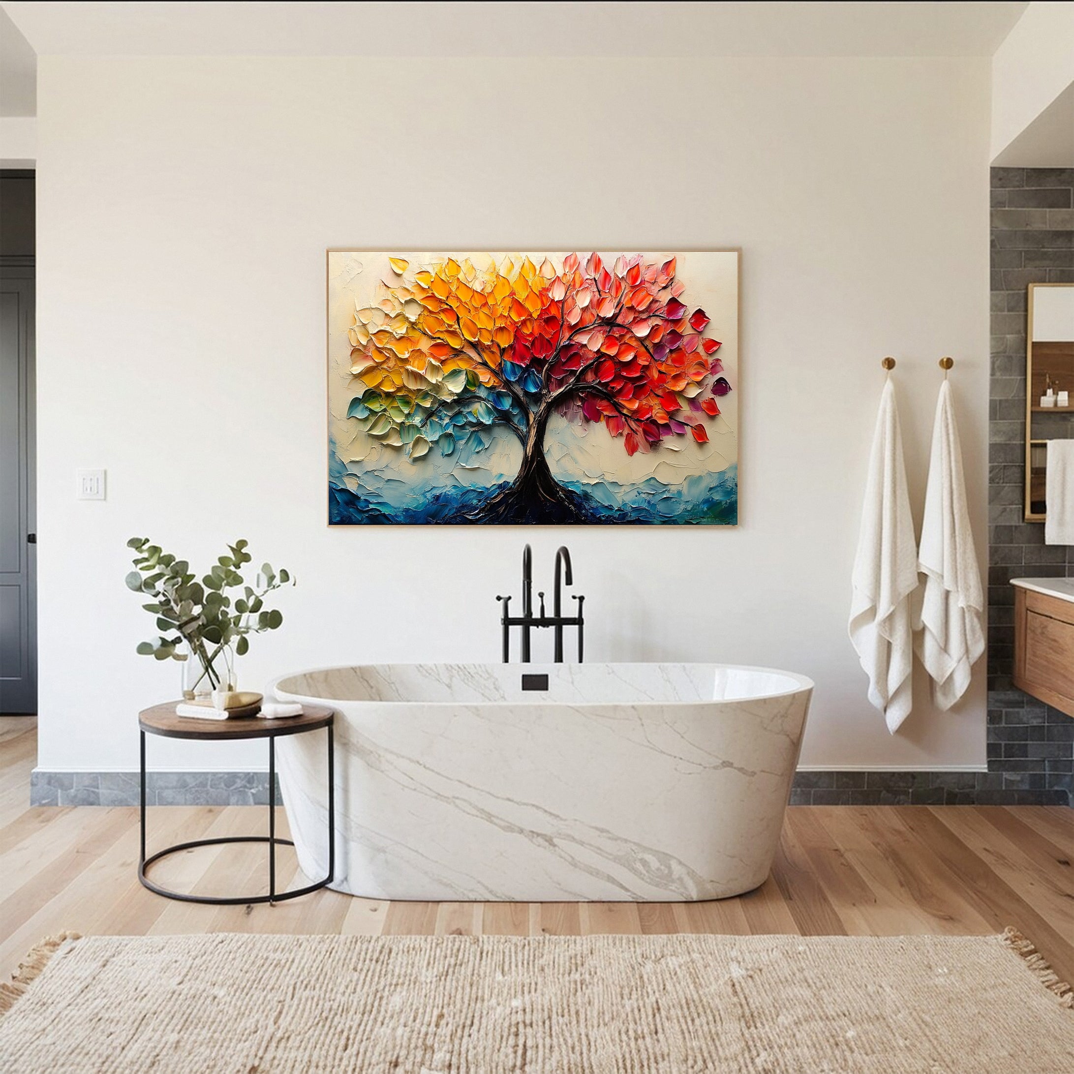 Modern Large Colorful Tree Wall Art #FT 028