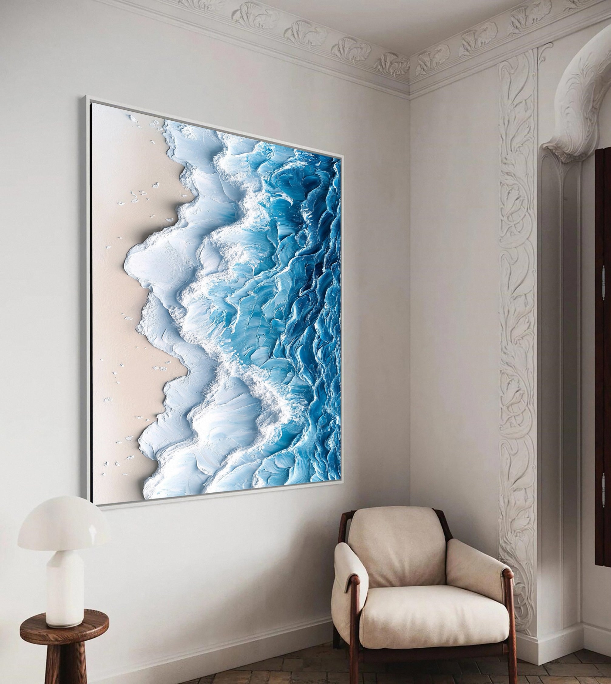 Coastal Tempest Textured Ocean Wave Art for Modern Living #OS 031