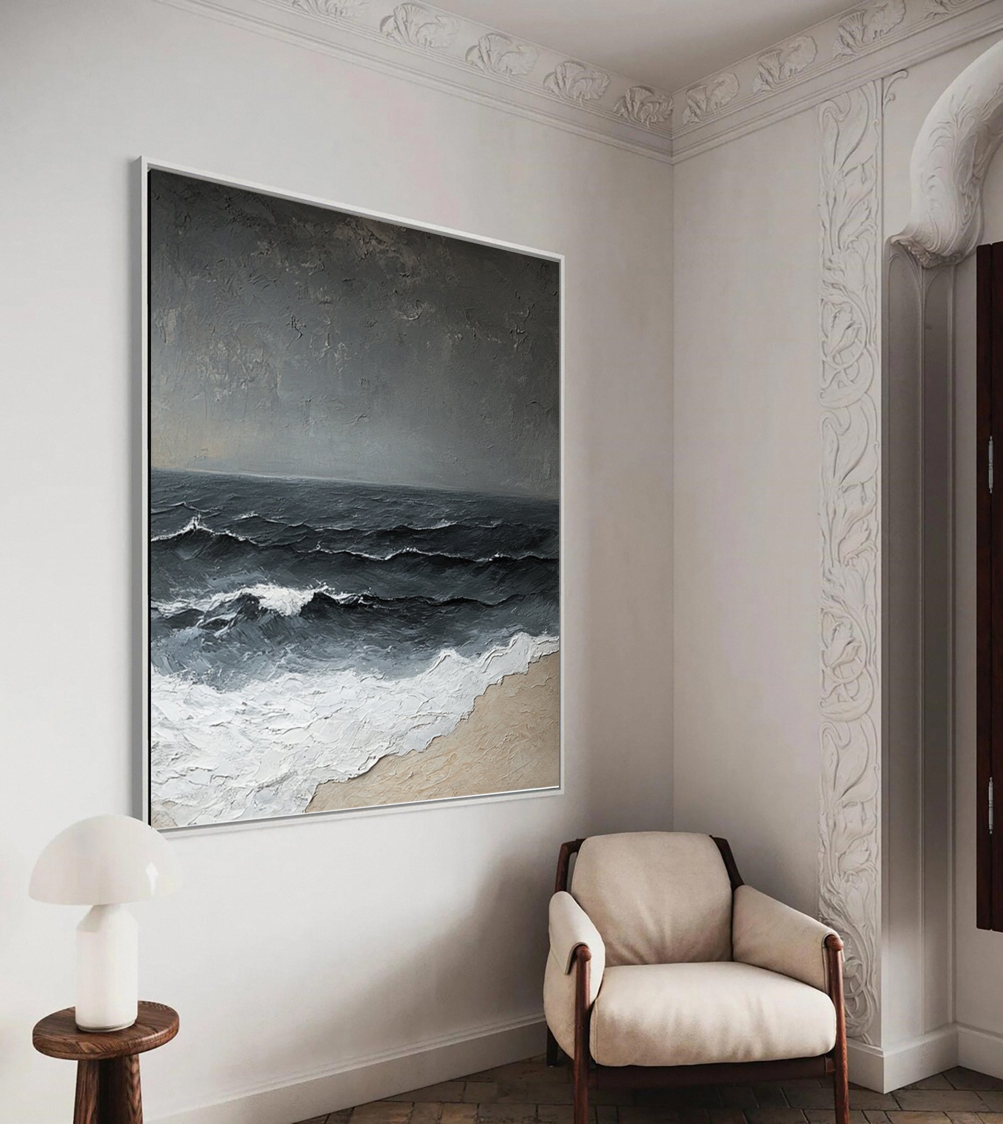 Wave Crescendo Large Textured Ocean Wall Art #OS 036