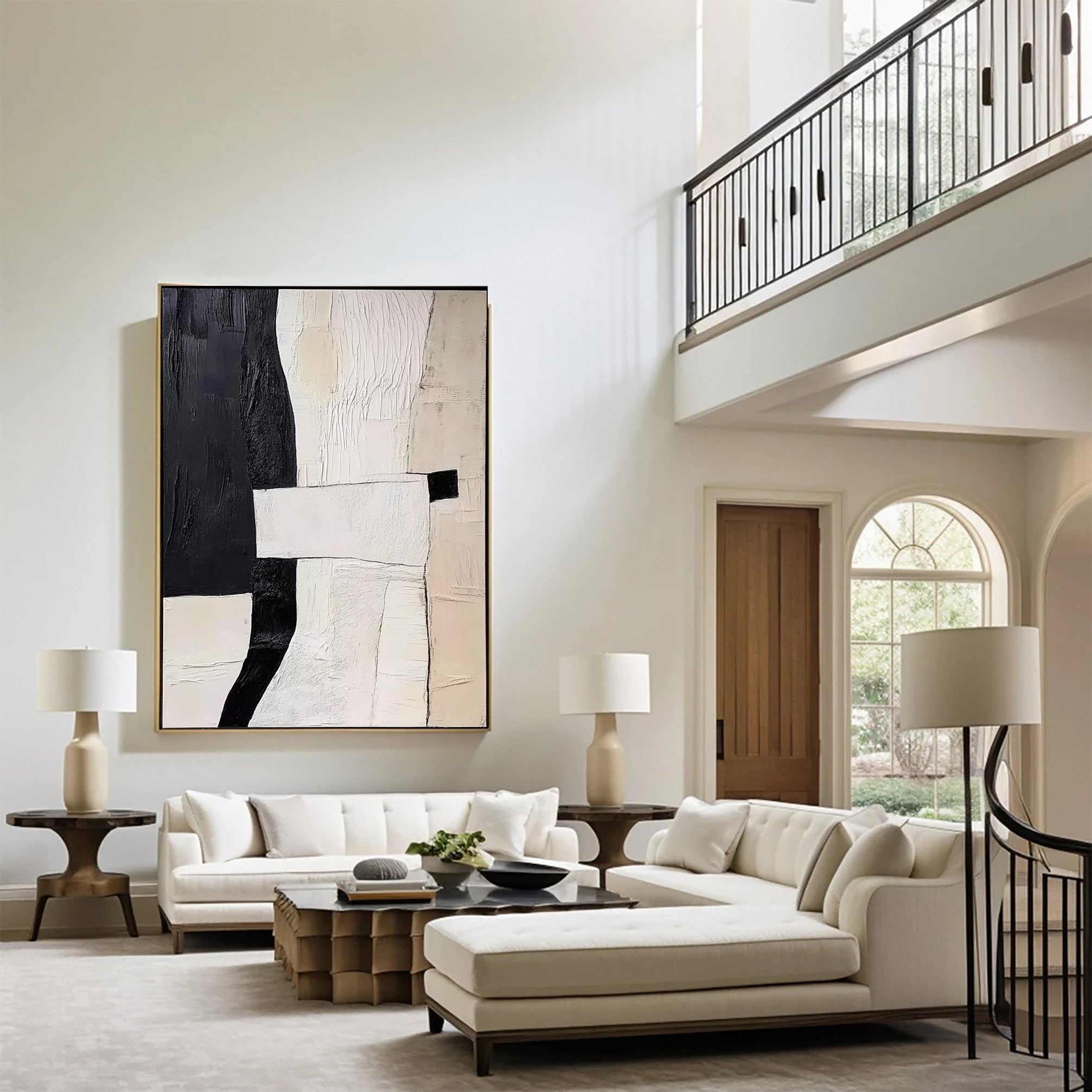 Modern Contrast Wabi Sabi Abstract Canvas Art #MMA 145