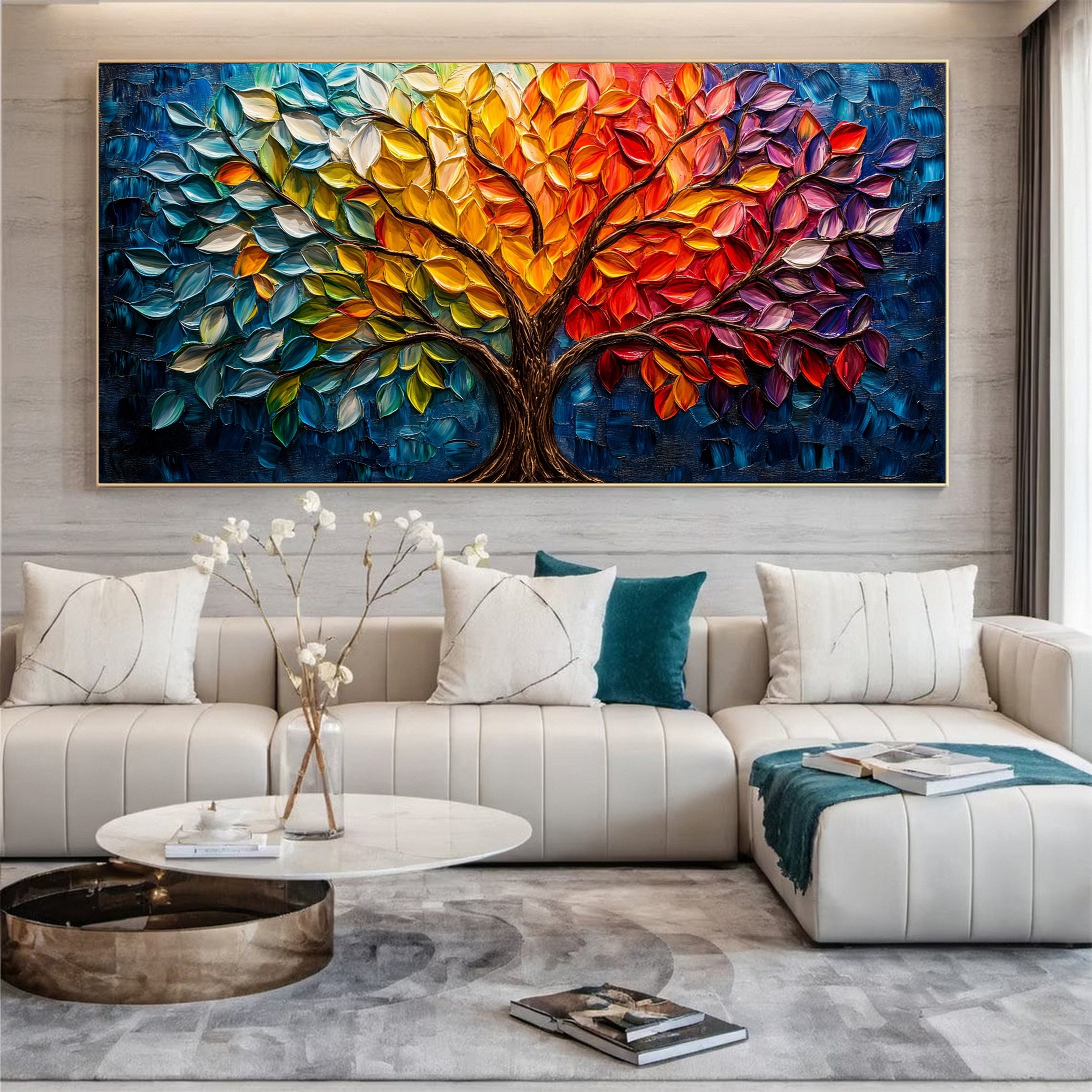 Modern Large Colorful Tree Wall Art #FT 026