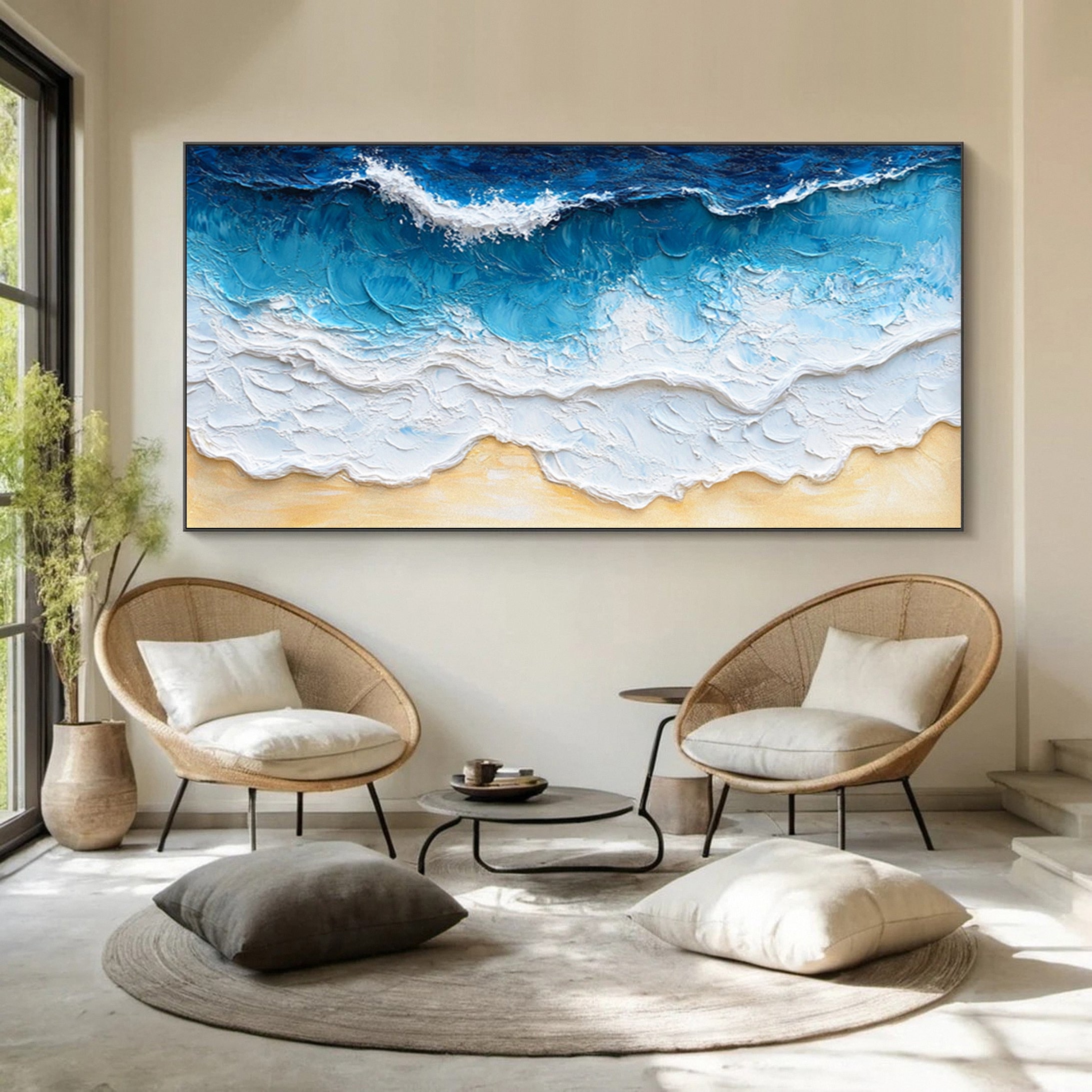 Coastal Serenity Wall Art Dynamic Ocean Waves Canvas #OS 007