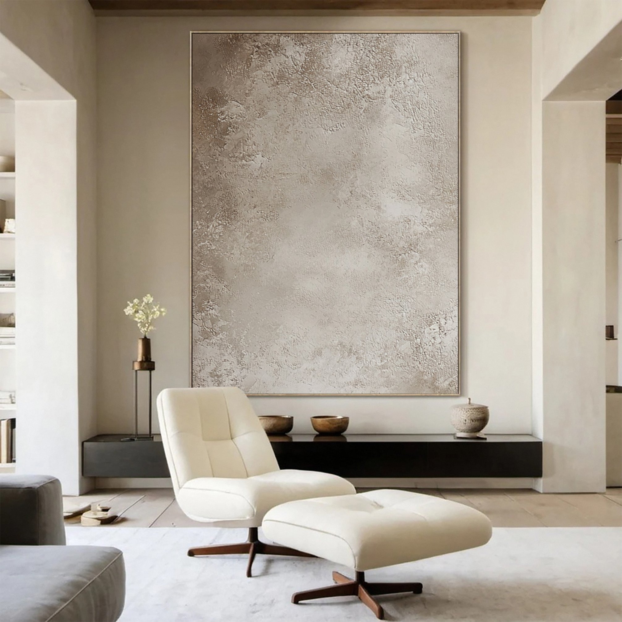 Ethereal Whispers Large Neutral Textured Wabi Sabi Wall Art #AP 028