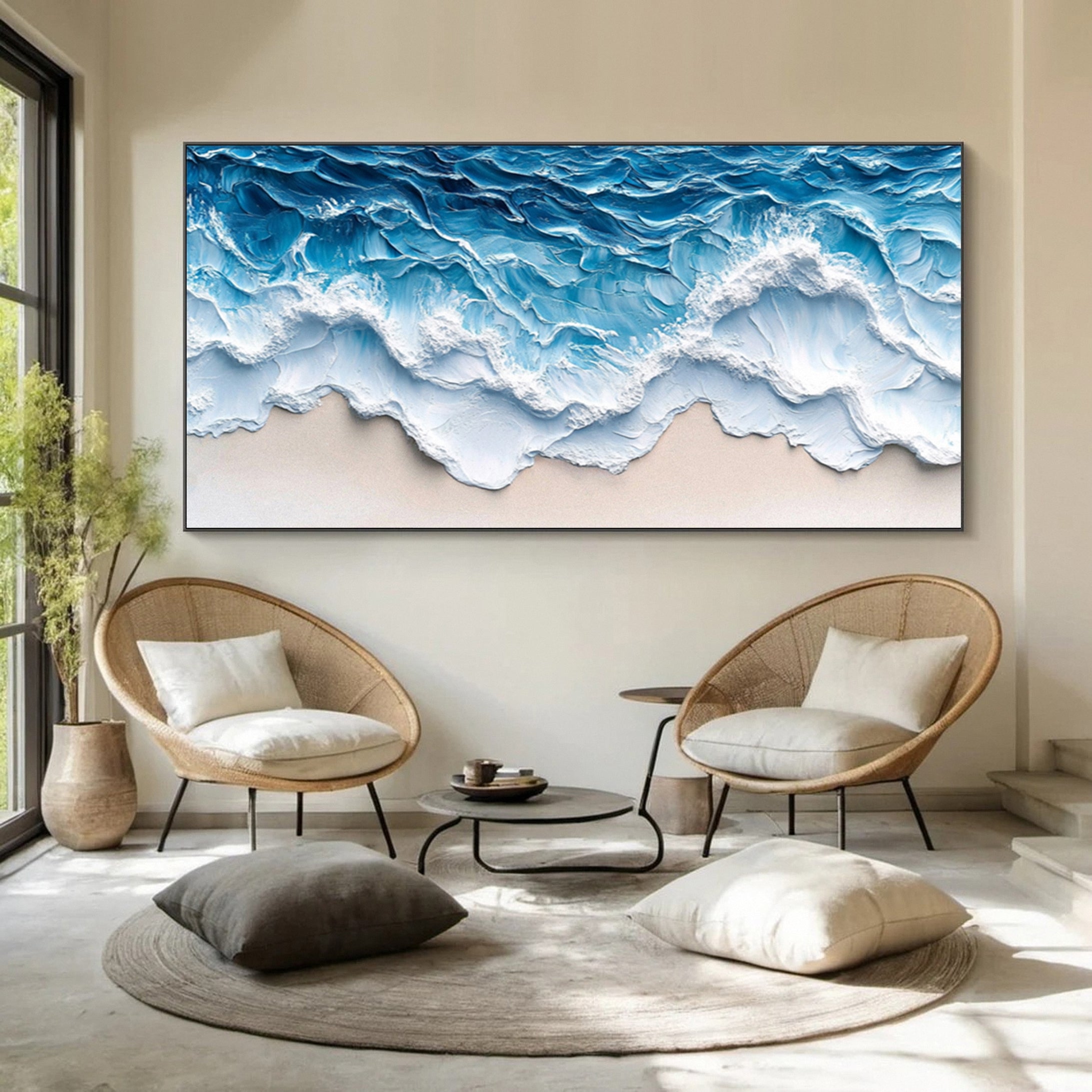 Coastal Serenity Wall Art Dynamic Ocean Waves Canvas #OS 008