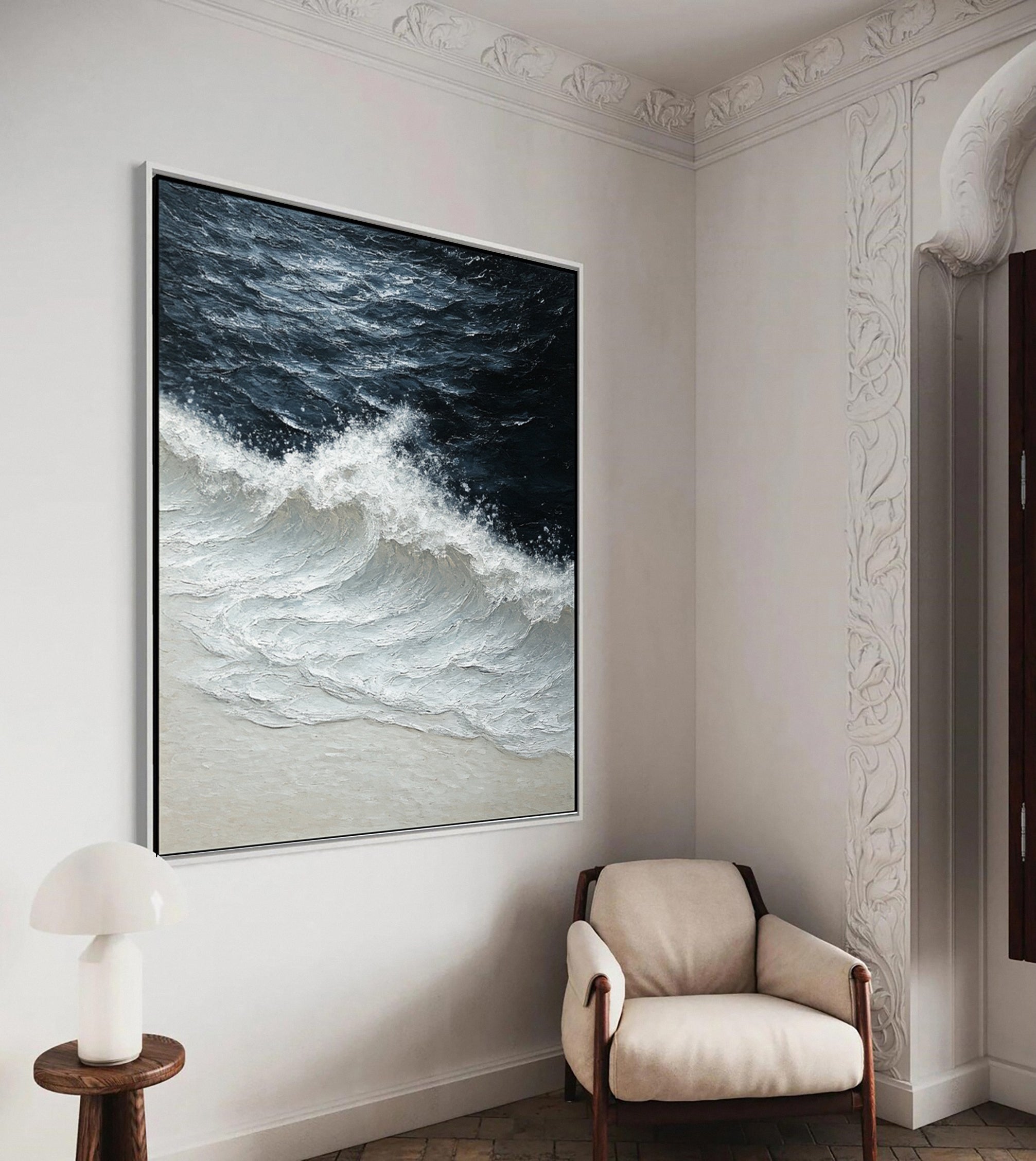 Wave Crescendo Large Textured Ocean Wall Art #OS 037