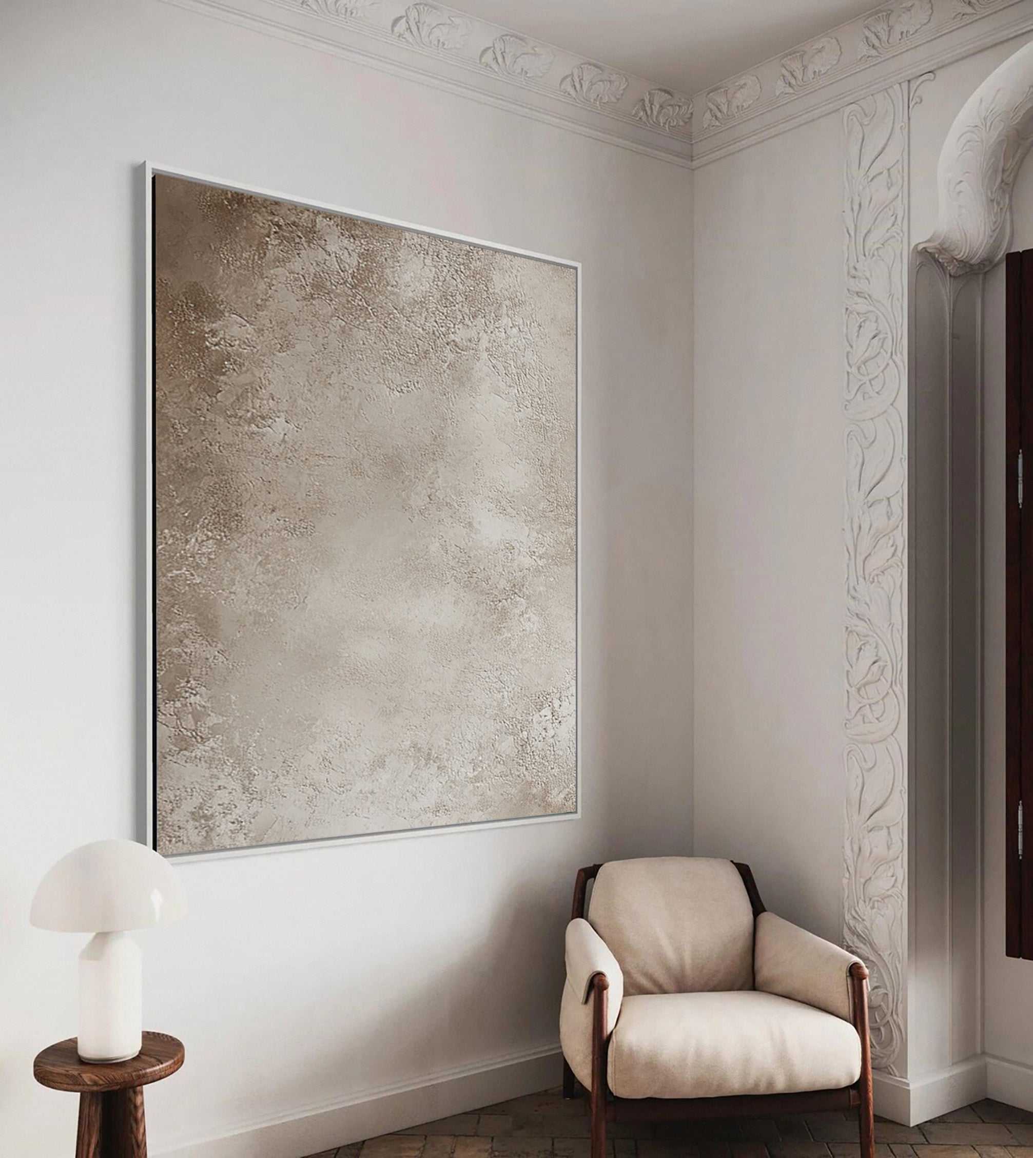 Ethereal Whispers Large Neutral Textured Wabi Sabi Wall Art #AP 028