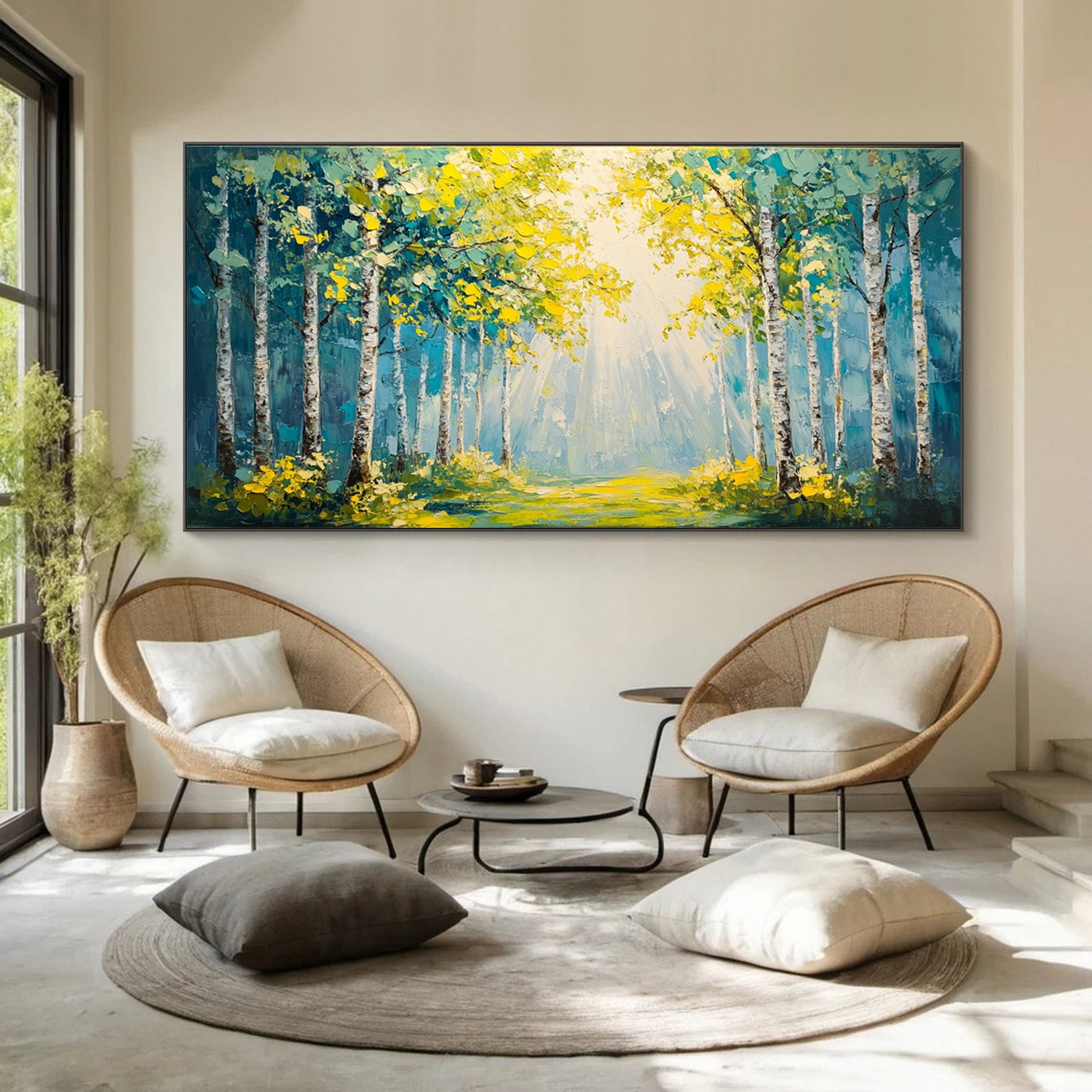 Autumn Whisper Large Colorful Forest Landscape Art #FT 037