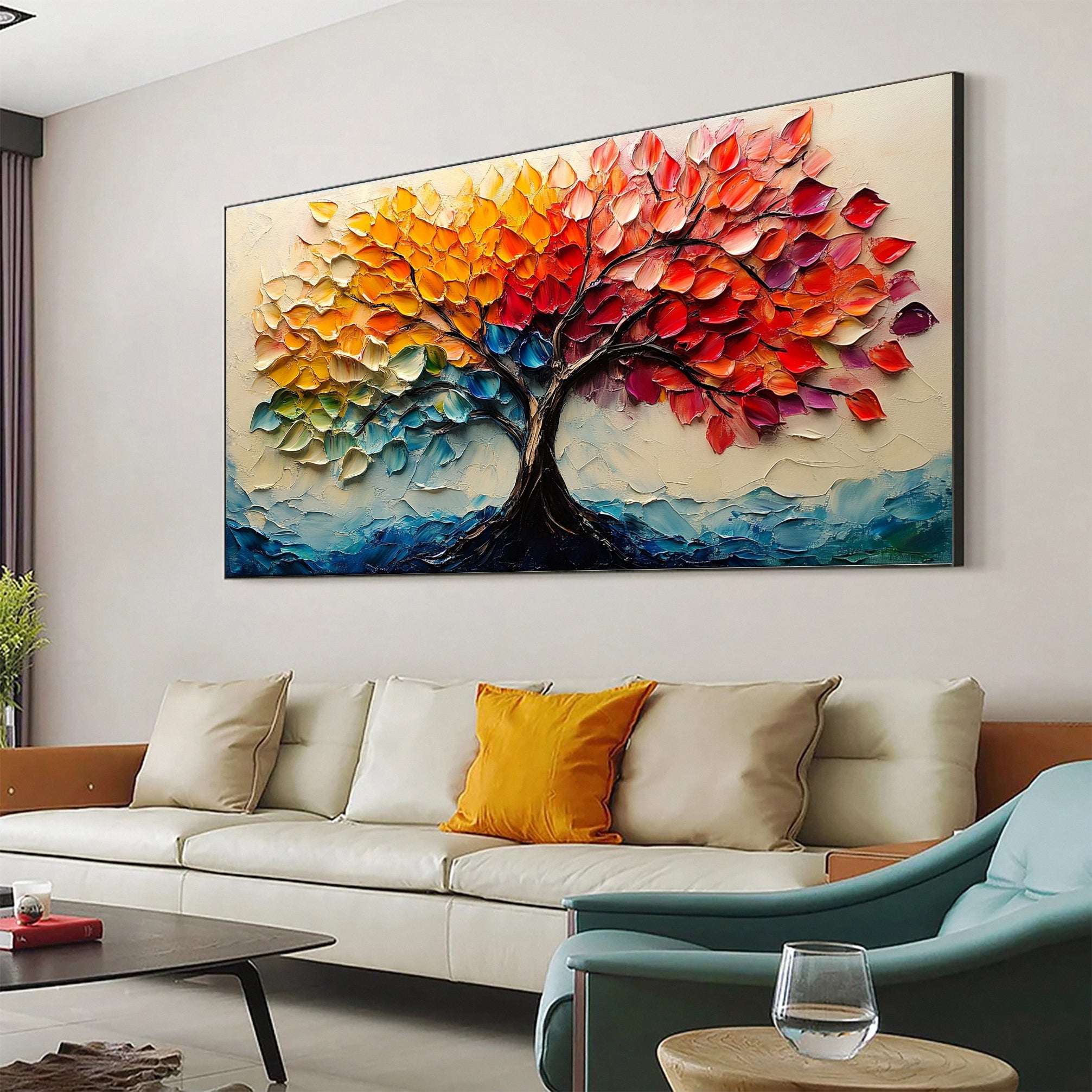 Modern Large Colorful Tree Wall Art #FT 028