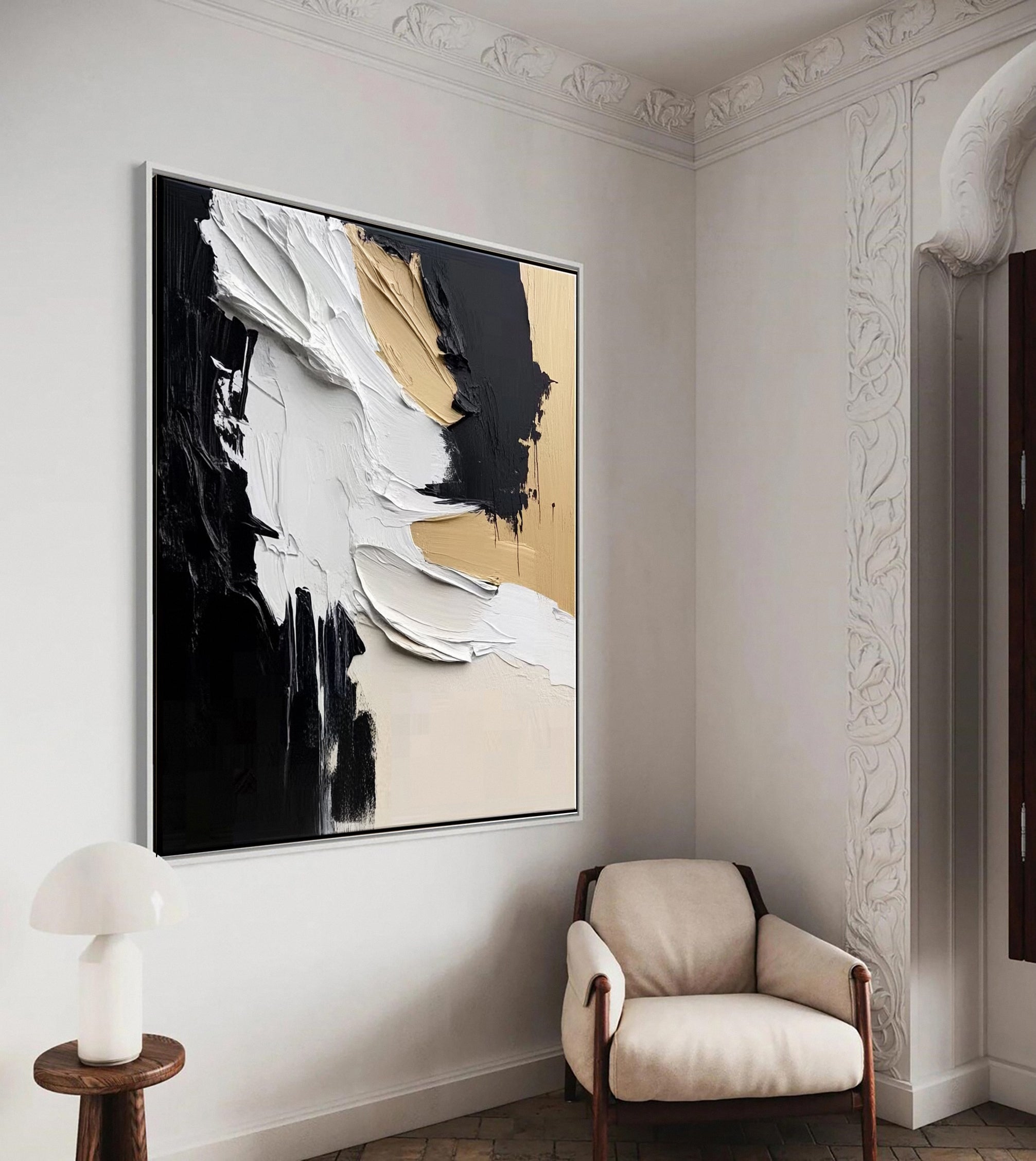 Modern Contrast Bold Abstract Canvas Art #MMA 134