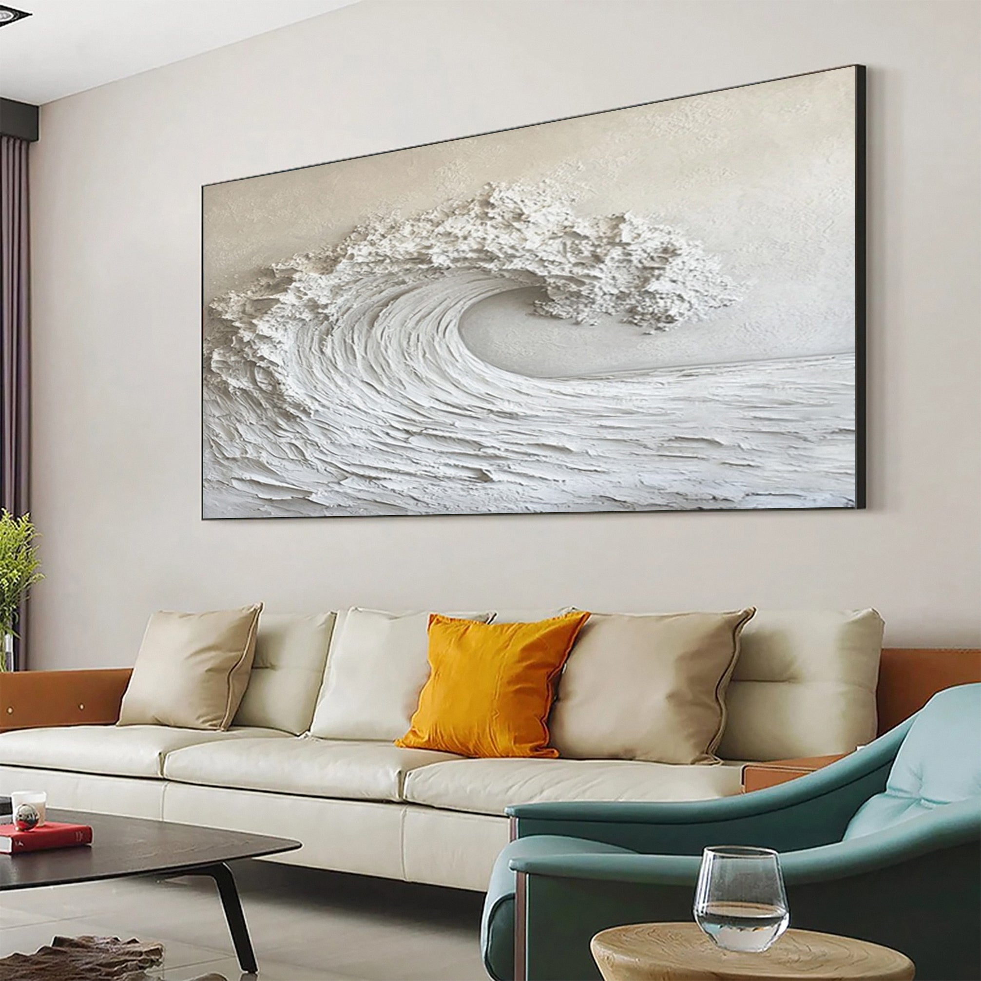 Ocean Majesty: Large Textured Wave Wall Art #OS 026