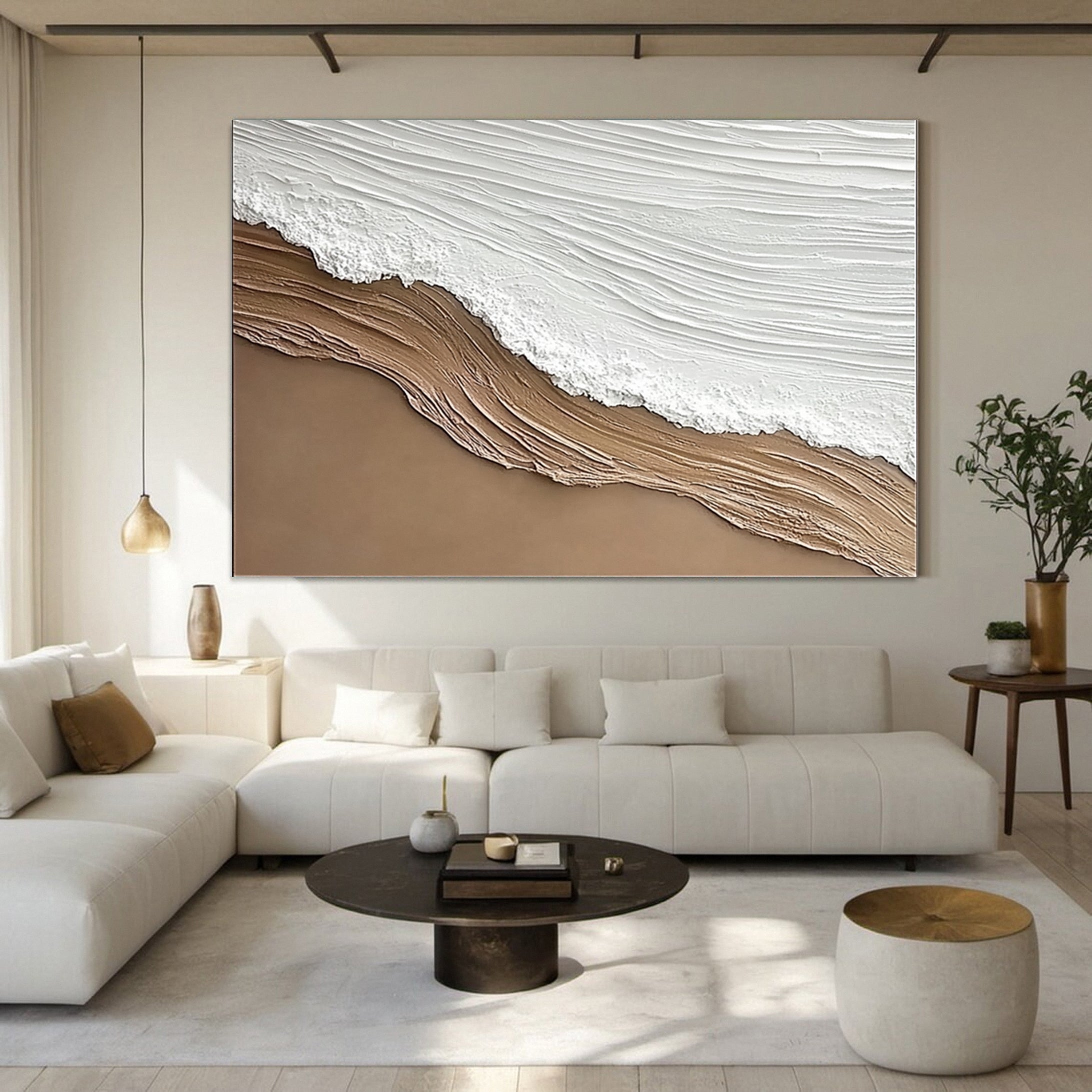 Serenity Shore Large 3D Textured Beach Wave Wall Art #OS 035