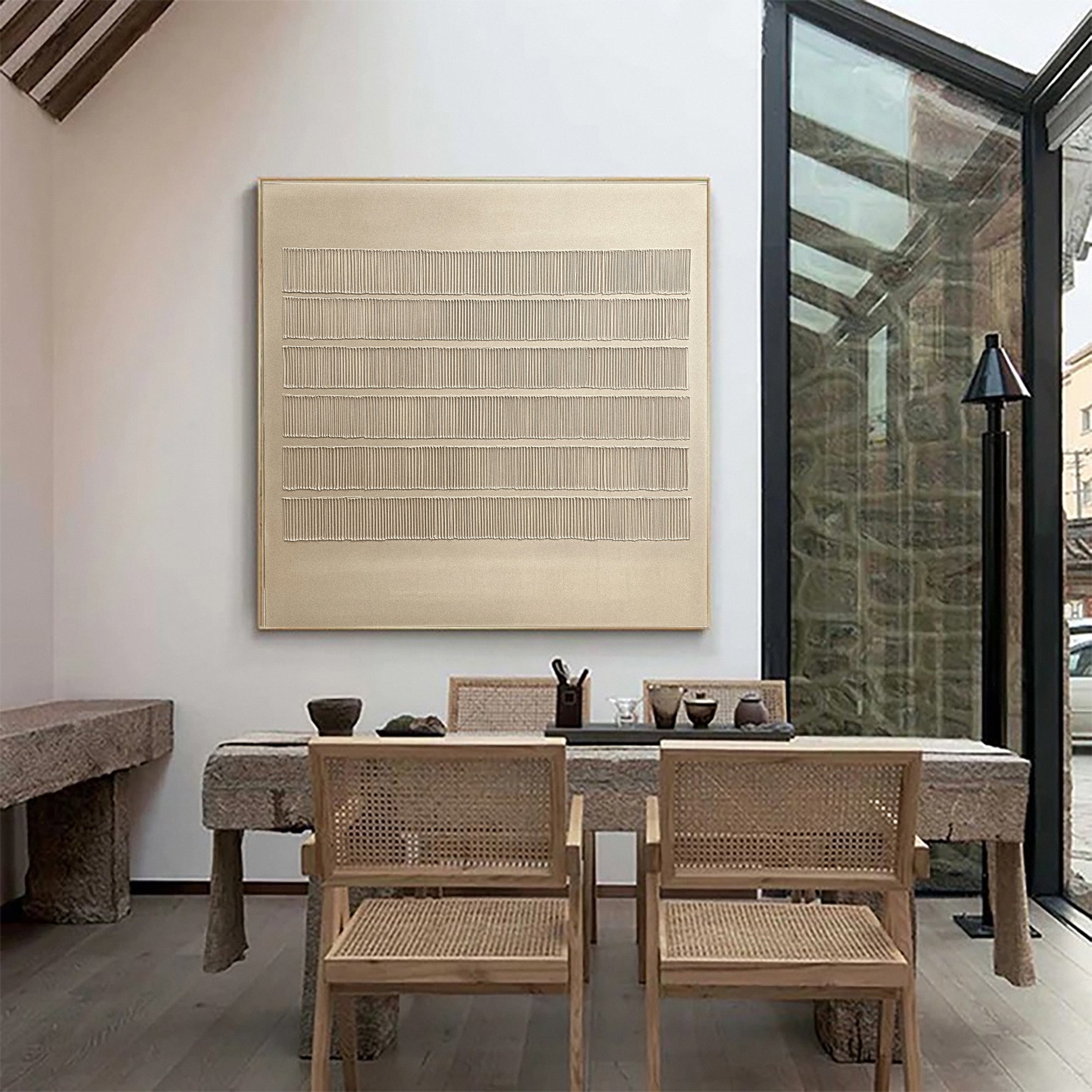 Zen Lines Minimalist Textured Wabi Sabi Wall Art #MMA 136