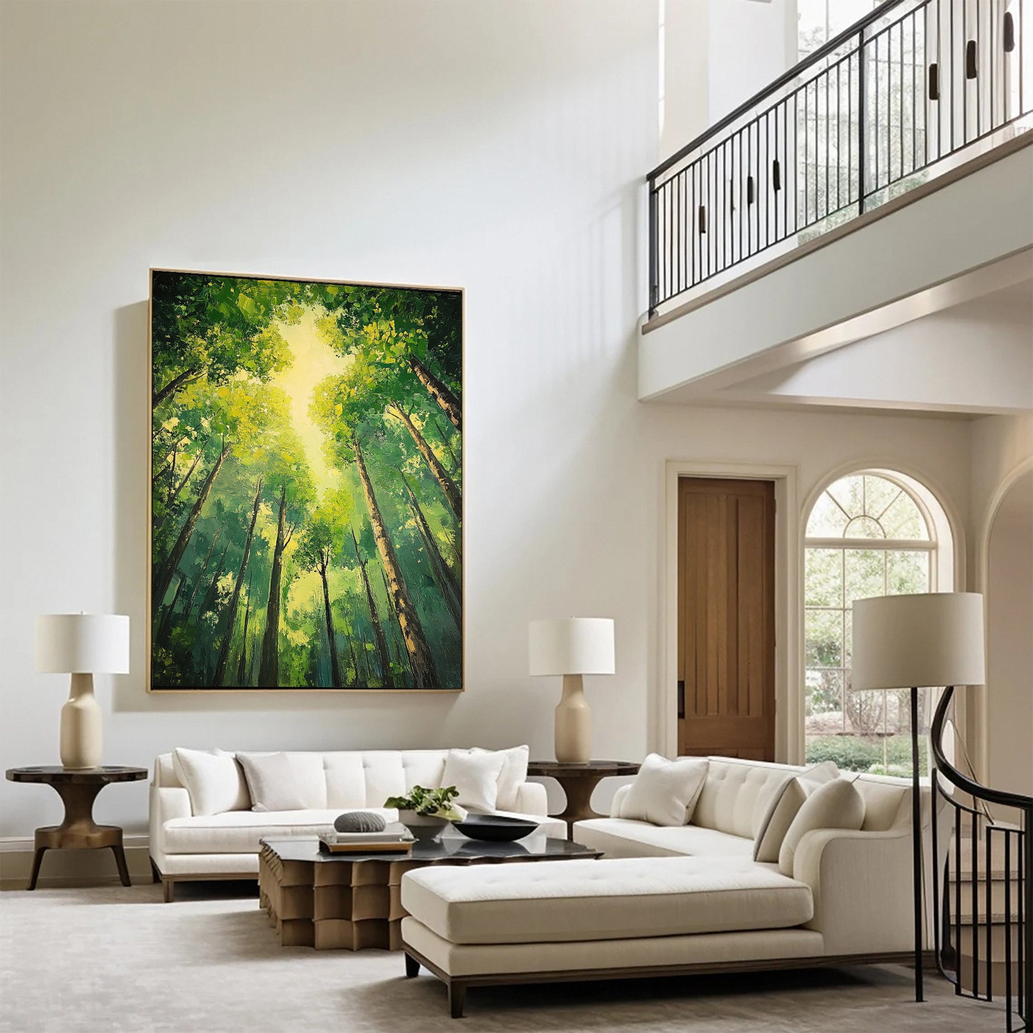 Summer Whisper Large Colorful Forest Landscape Art #FT 039