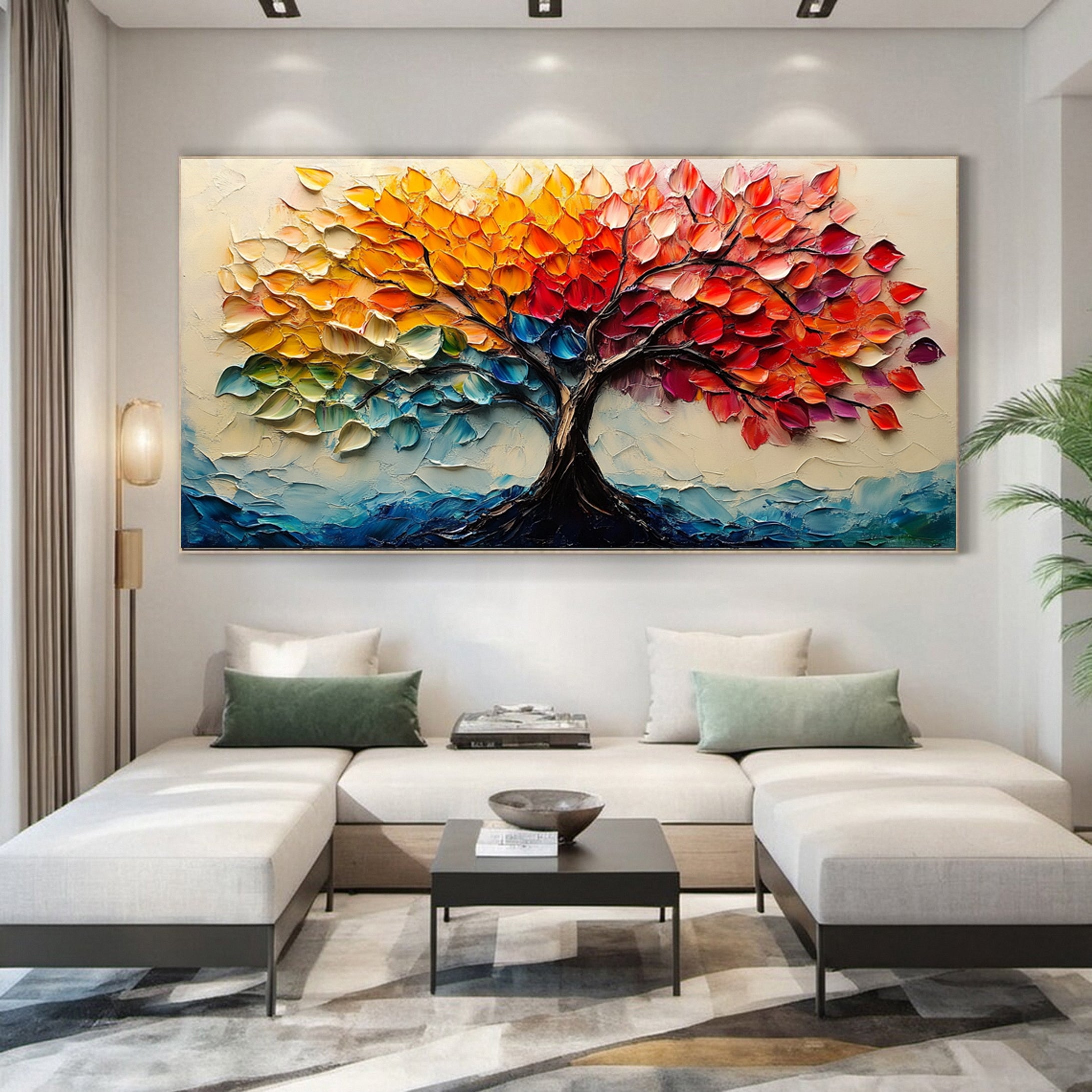 Modern Large Colorful Tree Wall Art #FT 028