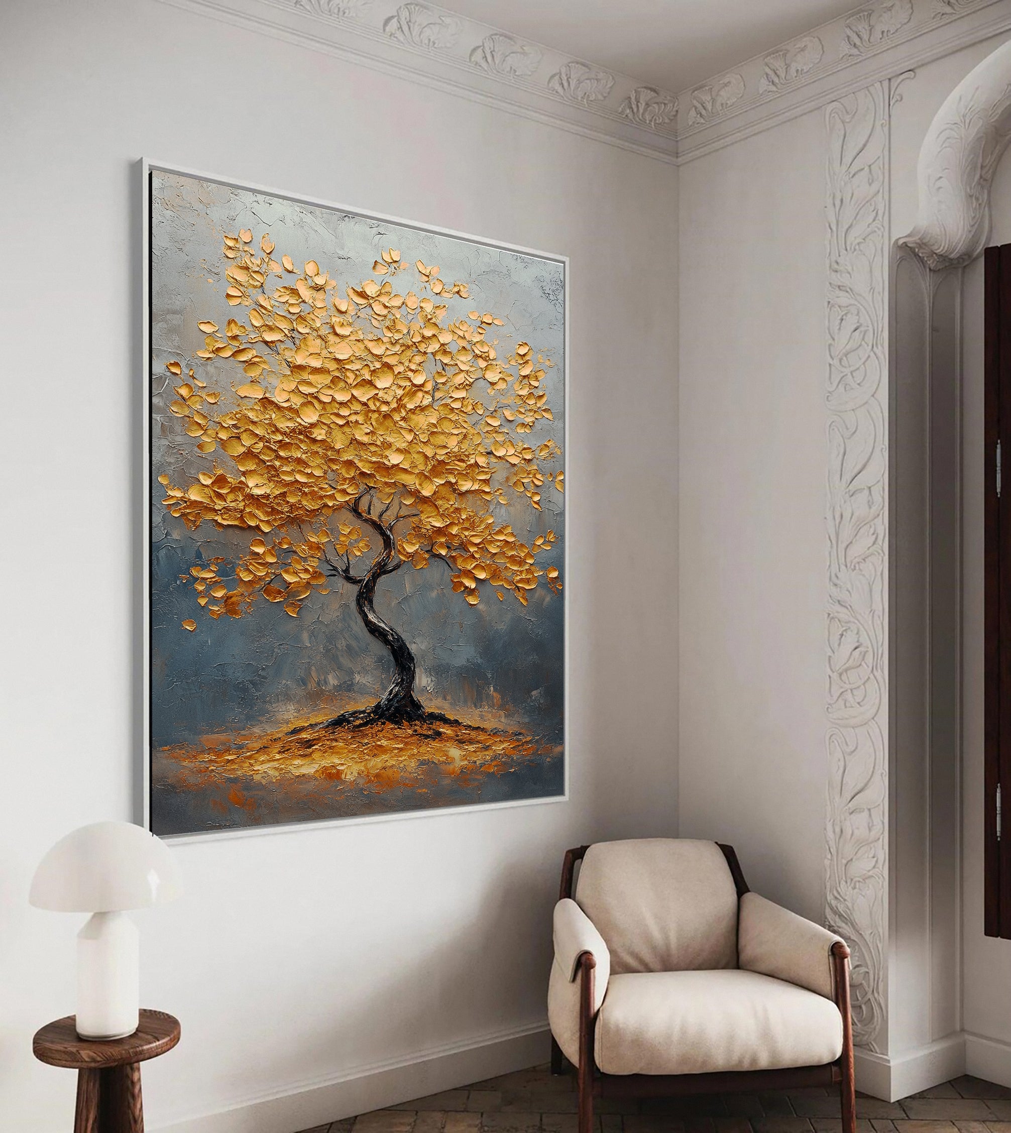 Autumn Whisper Large Colorful Tree Landscape Art #FT 040