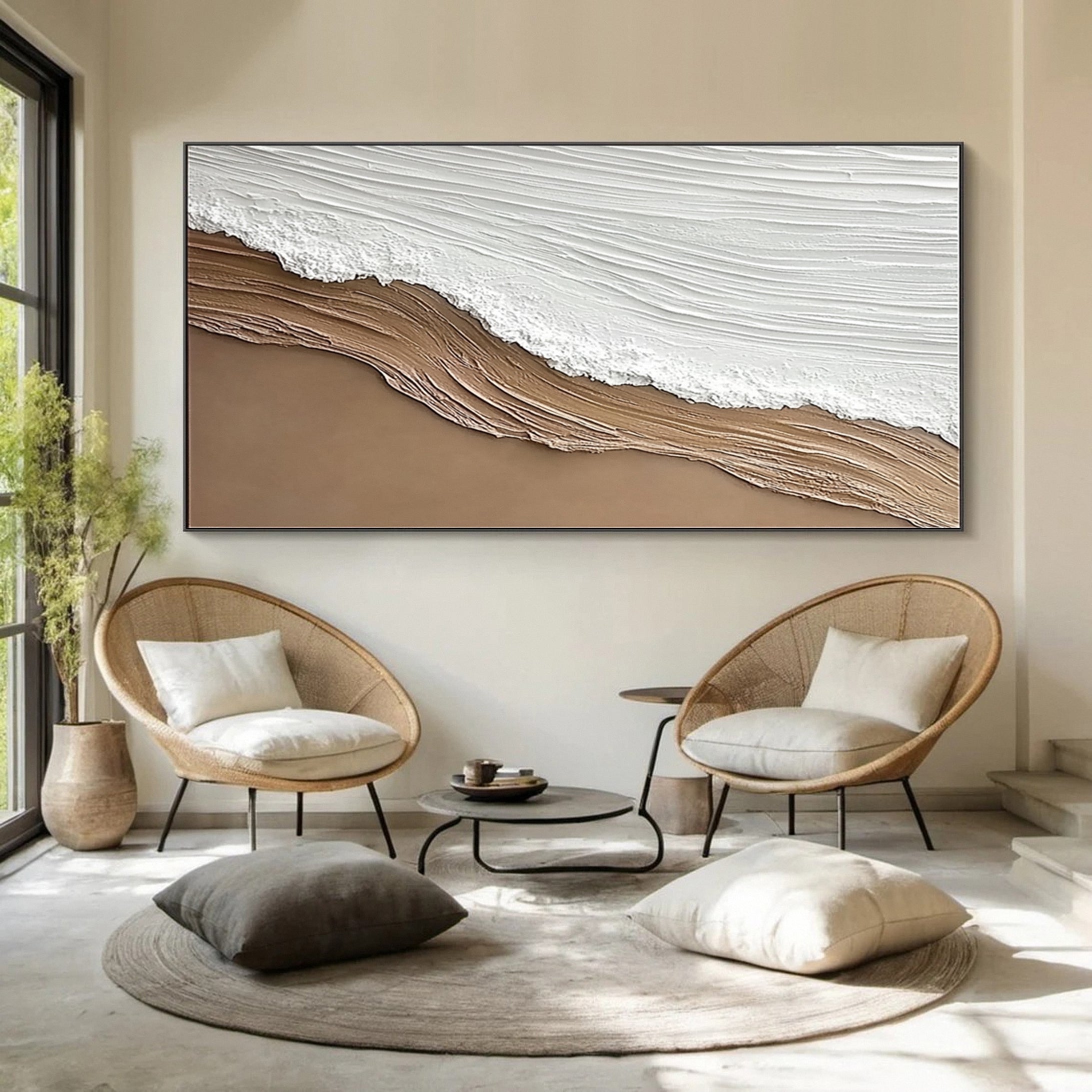 Serenity Shore Large 3D Textured Beach Wave Wall Art #OS 035