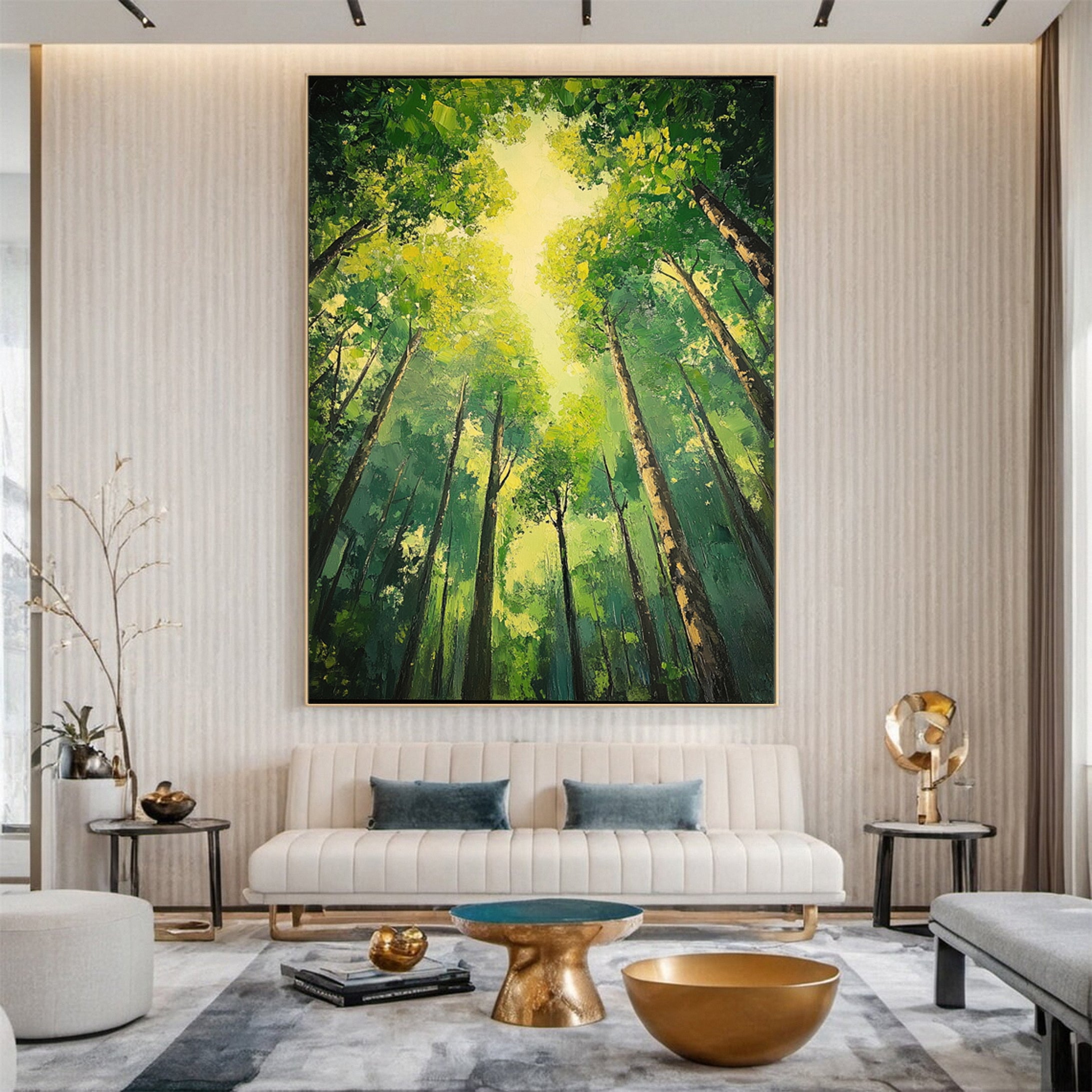 Summer Whisper Large Colorful Forest Landscape Art #FT 039