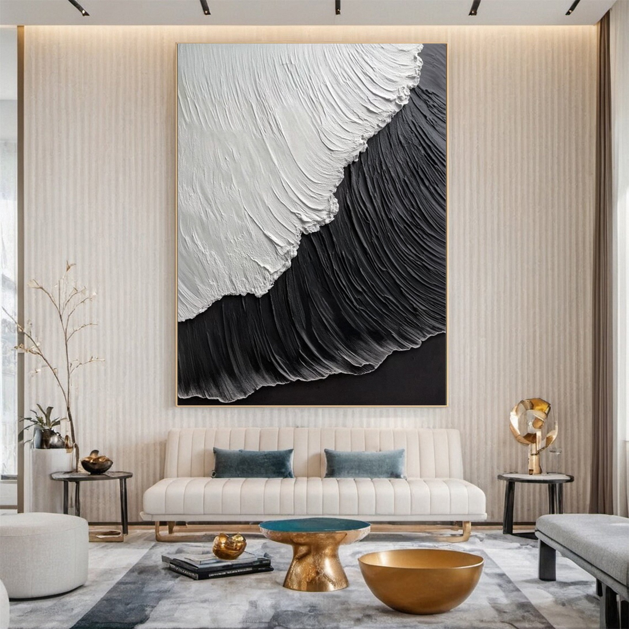 Wave Crescendo Large Textured Ocean Wall Art #OS 038