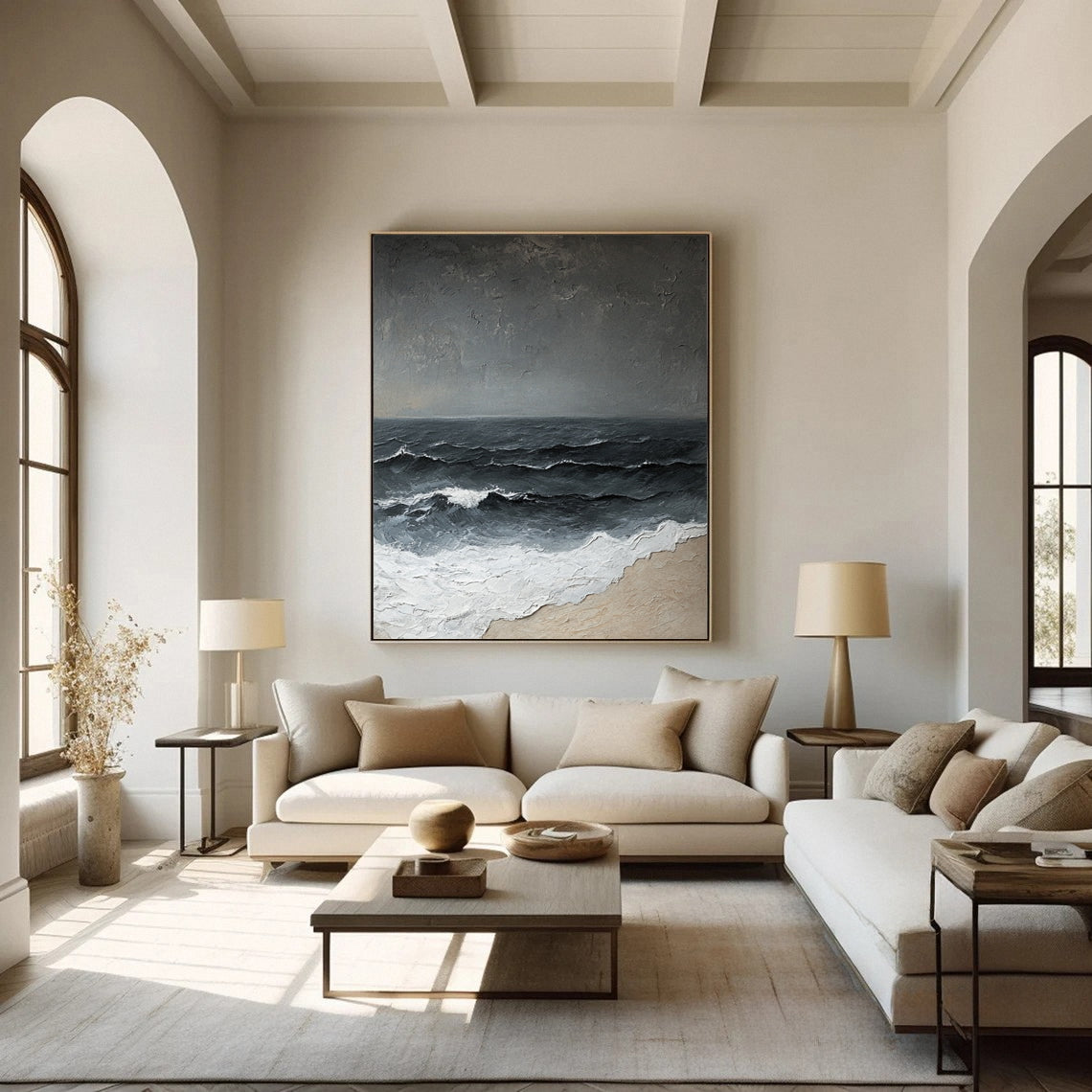 Wave Crescendo Large Textured Ocean Wall Art #OS 036