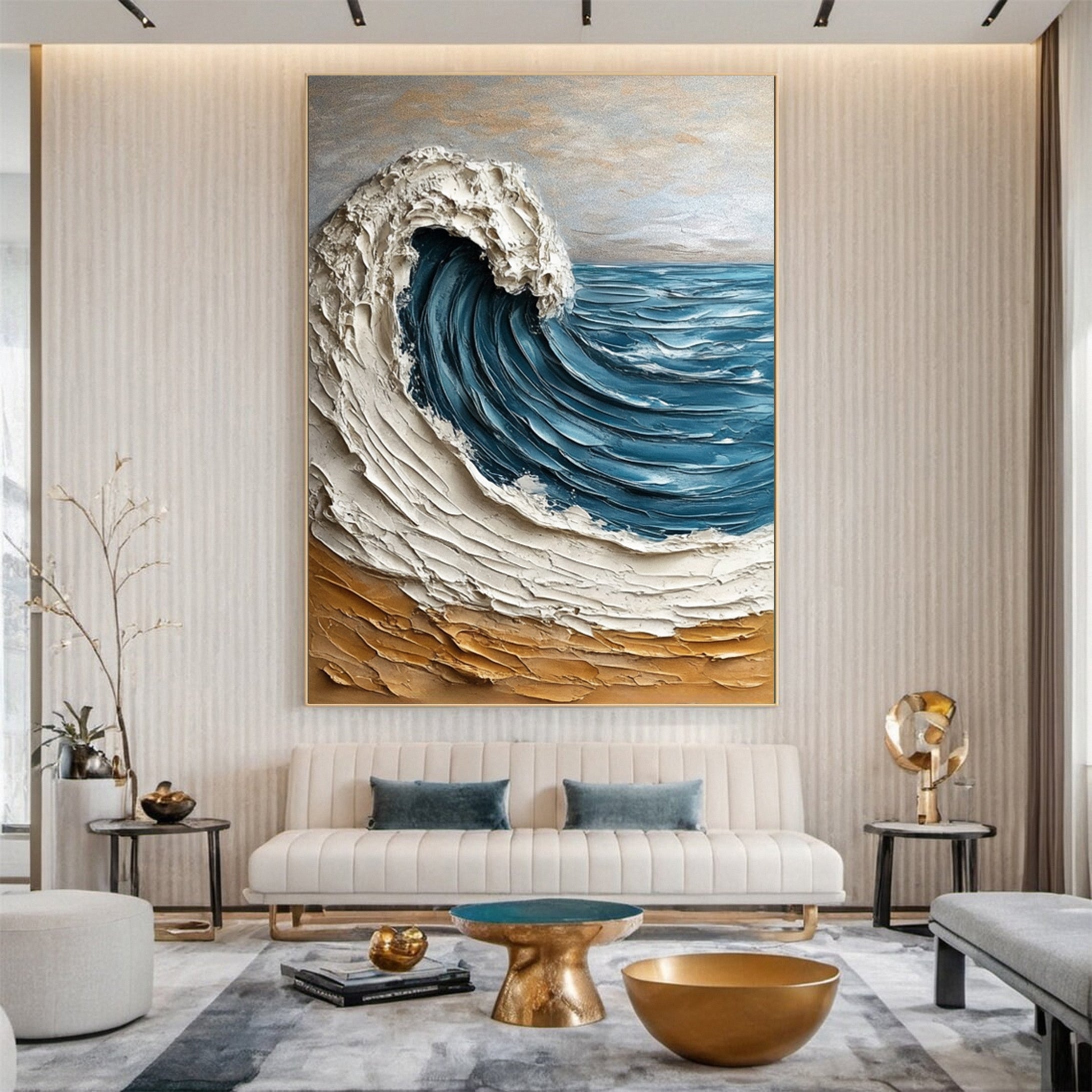 Coastal Tempest Textured Ocean Wave Art for Modern Living #OS 032