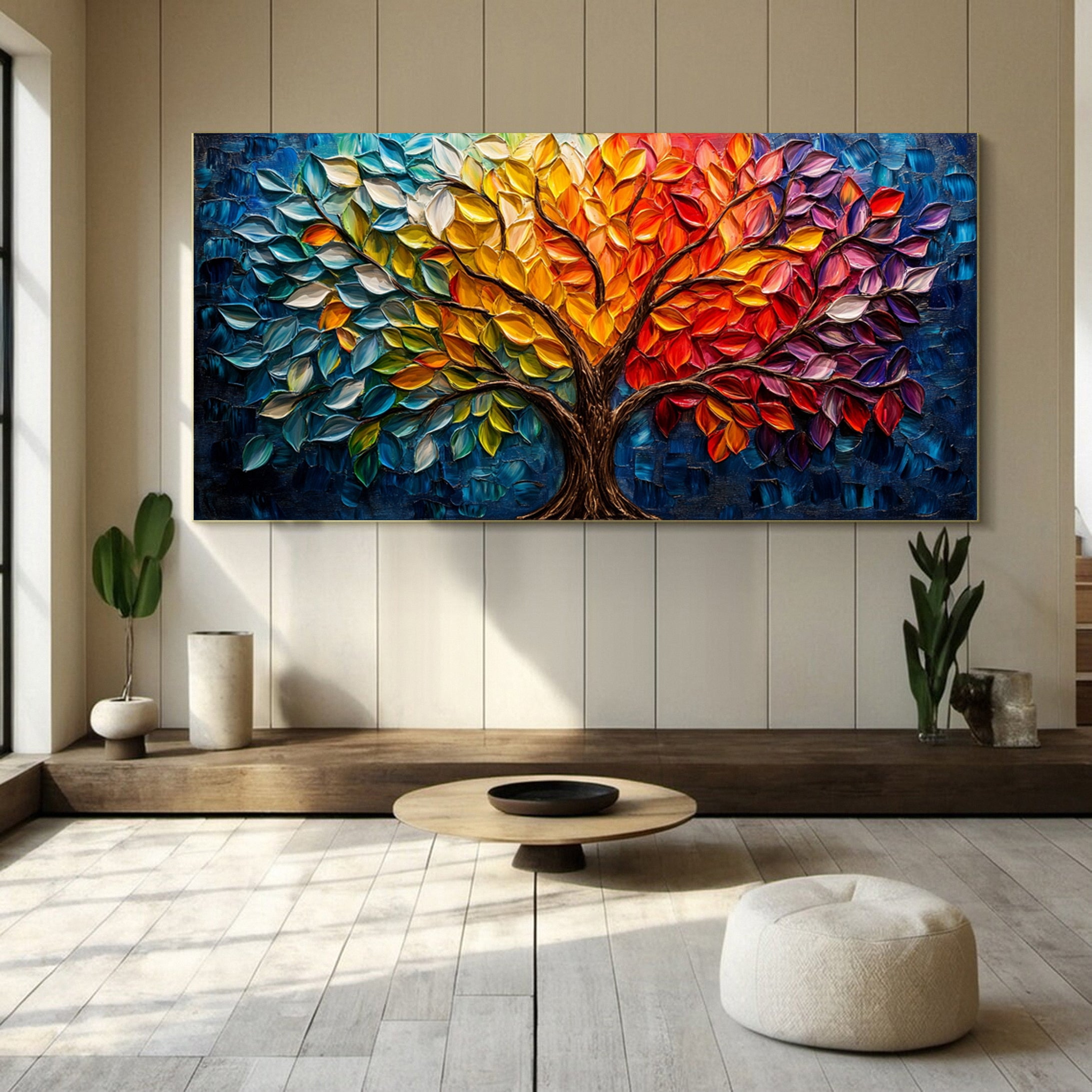 Modern Large Colorful Tree Wall Art #FT 026