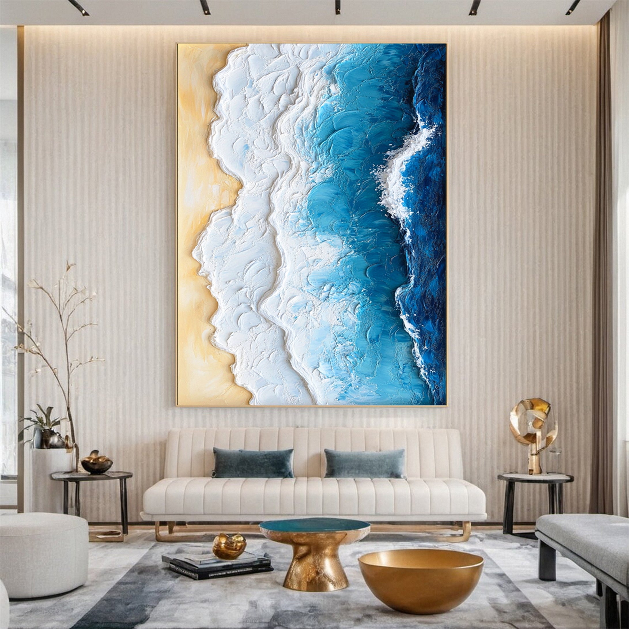 Coastal Tempest Textured Ocean Wave Art for Modern Living #OS 030