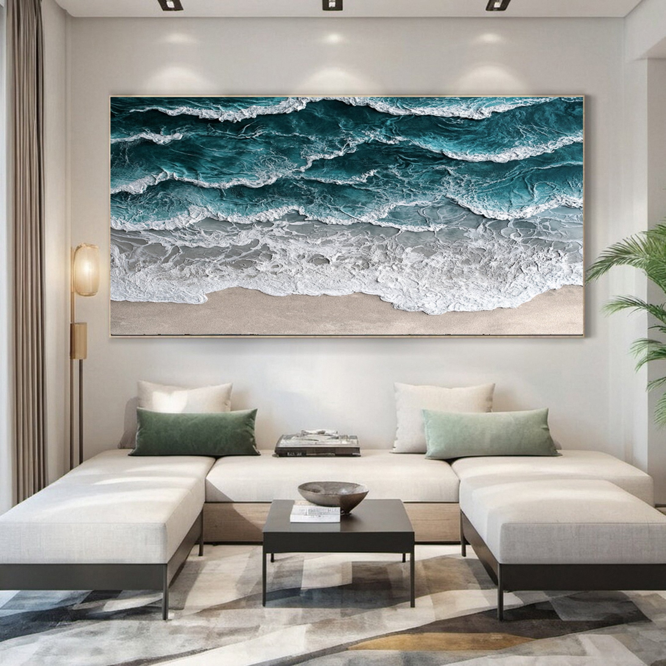 Coastal Serenity Wall Art Dynamic Ocean Waves Canvas #OS 006