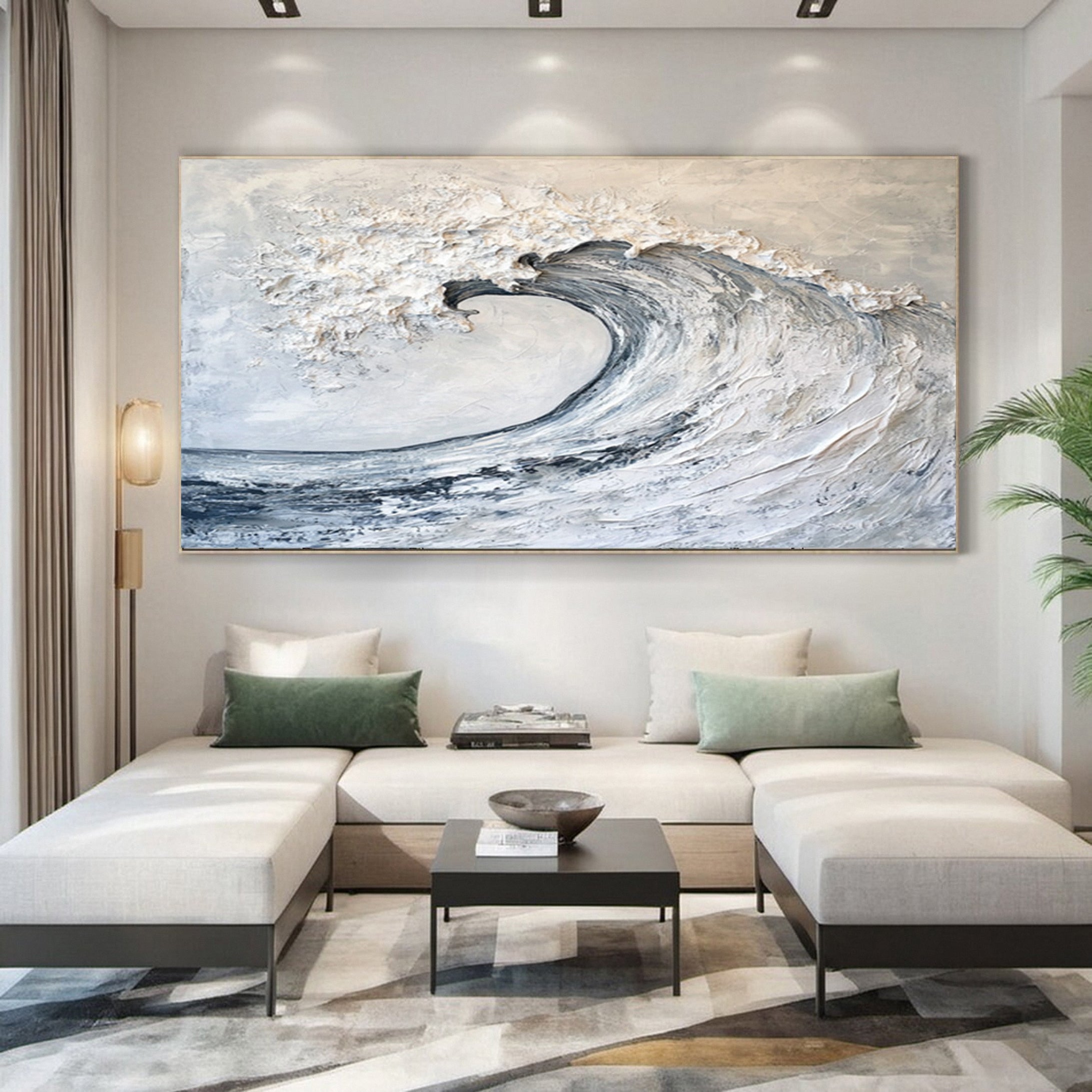 Ocean Majesty: Large Textured Wave Wall Art #OS 025