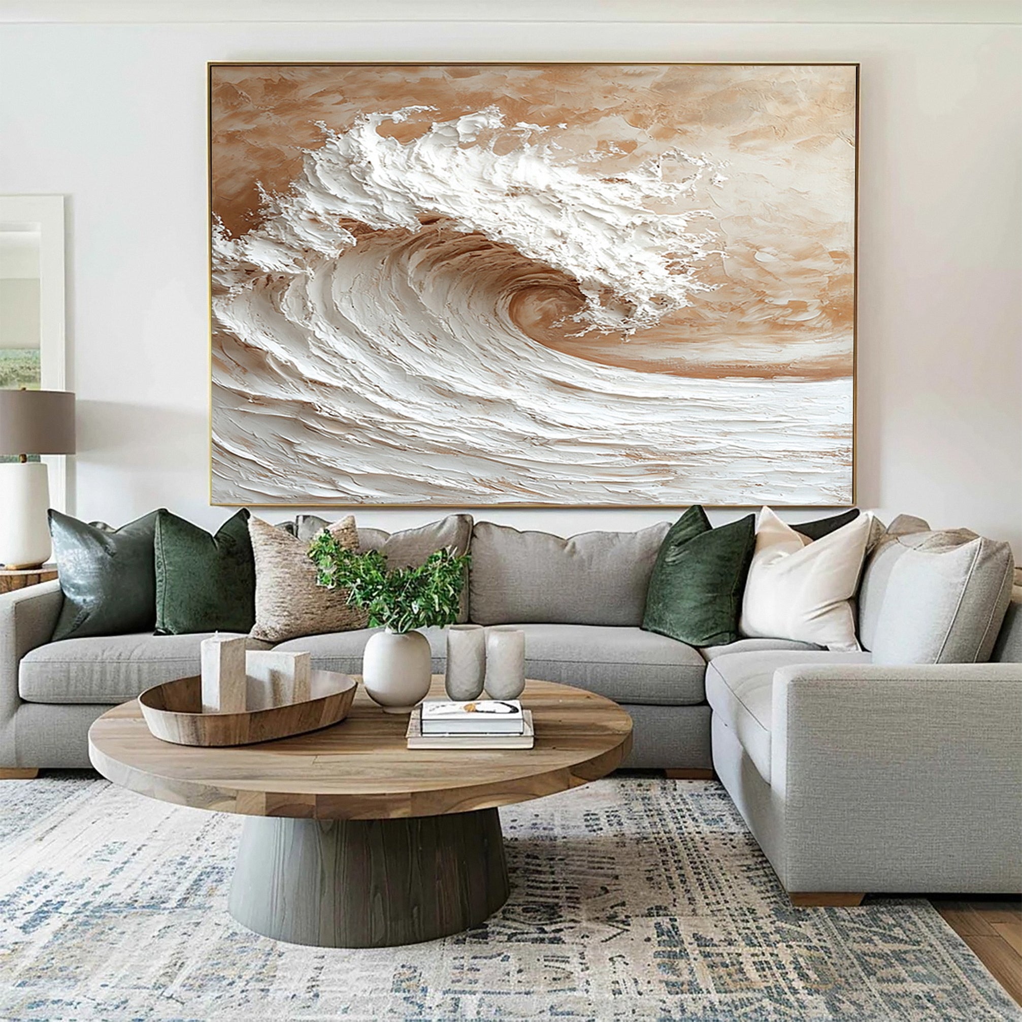 Large 3D Wave Art Textured Ocean Painting #AG 038