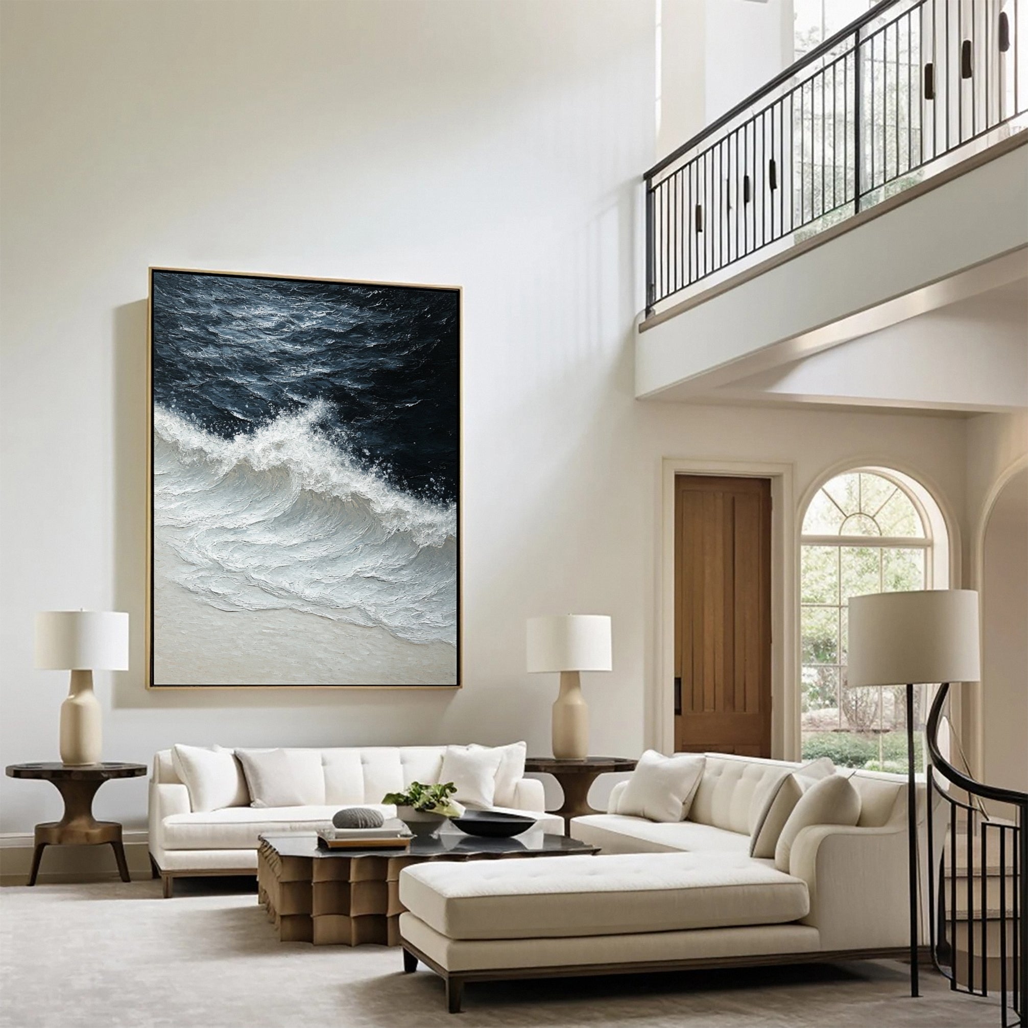 Wave Crescendo Large Textured Ocean Wall Art #OS 037