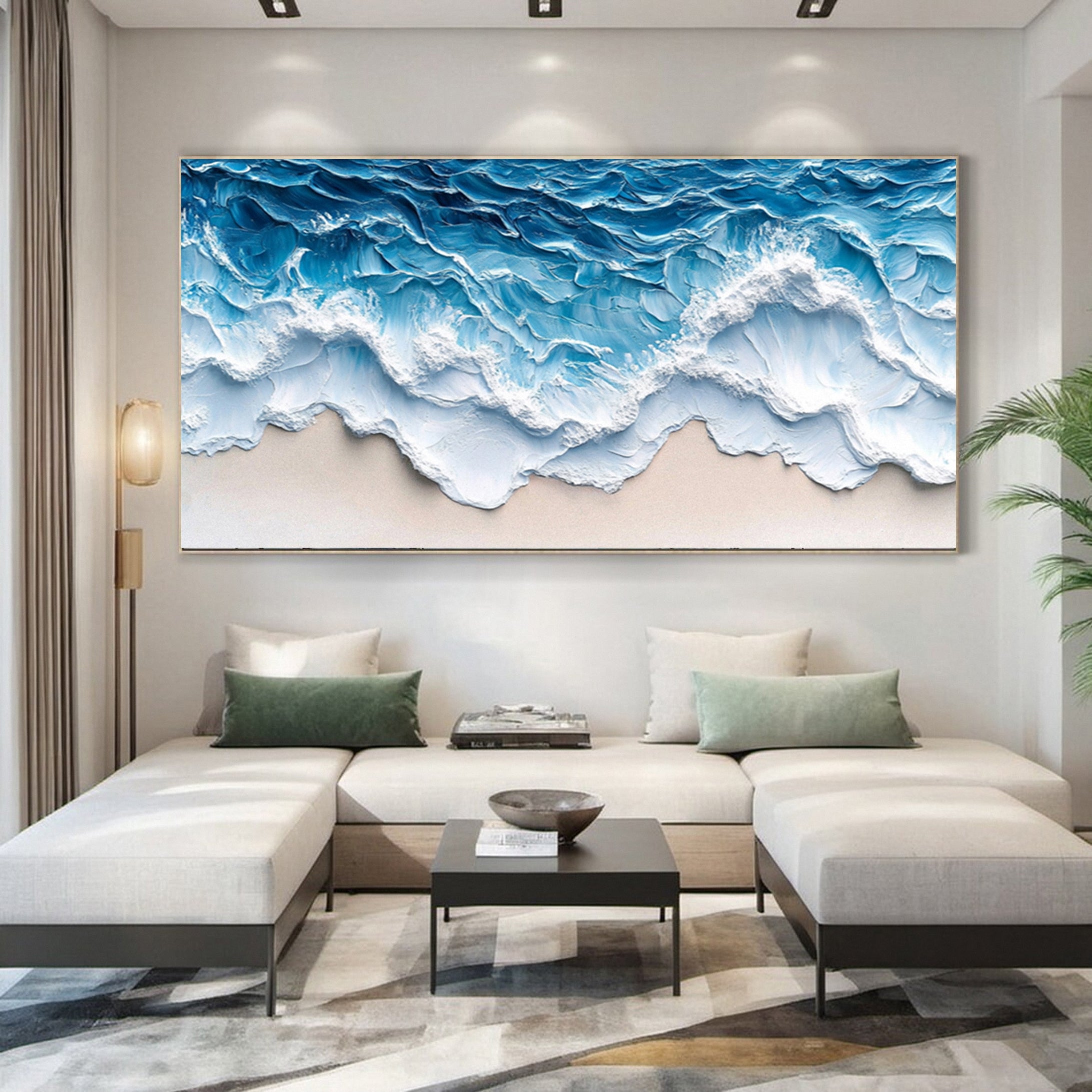 Coastal Serenity Wall Art Dynamic Ocean Waves Canvas #OS 008