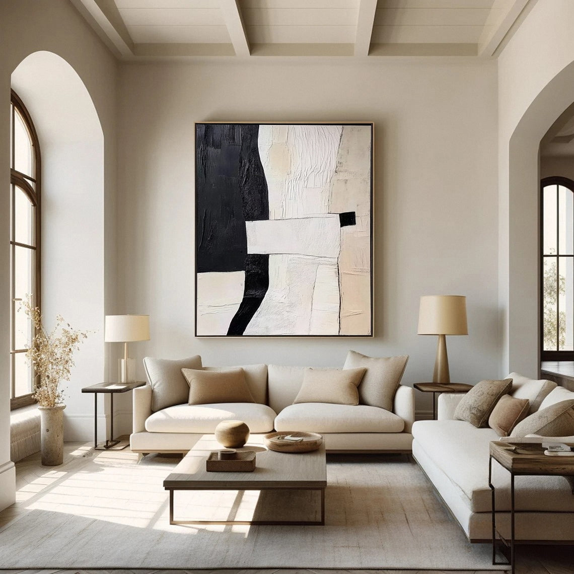 Modern Contrast Wabi Sabi Abstract Canvas Art #MMA 145