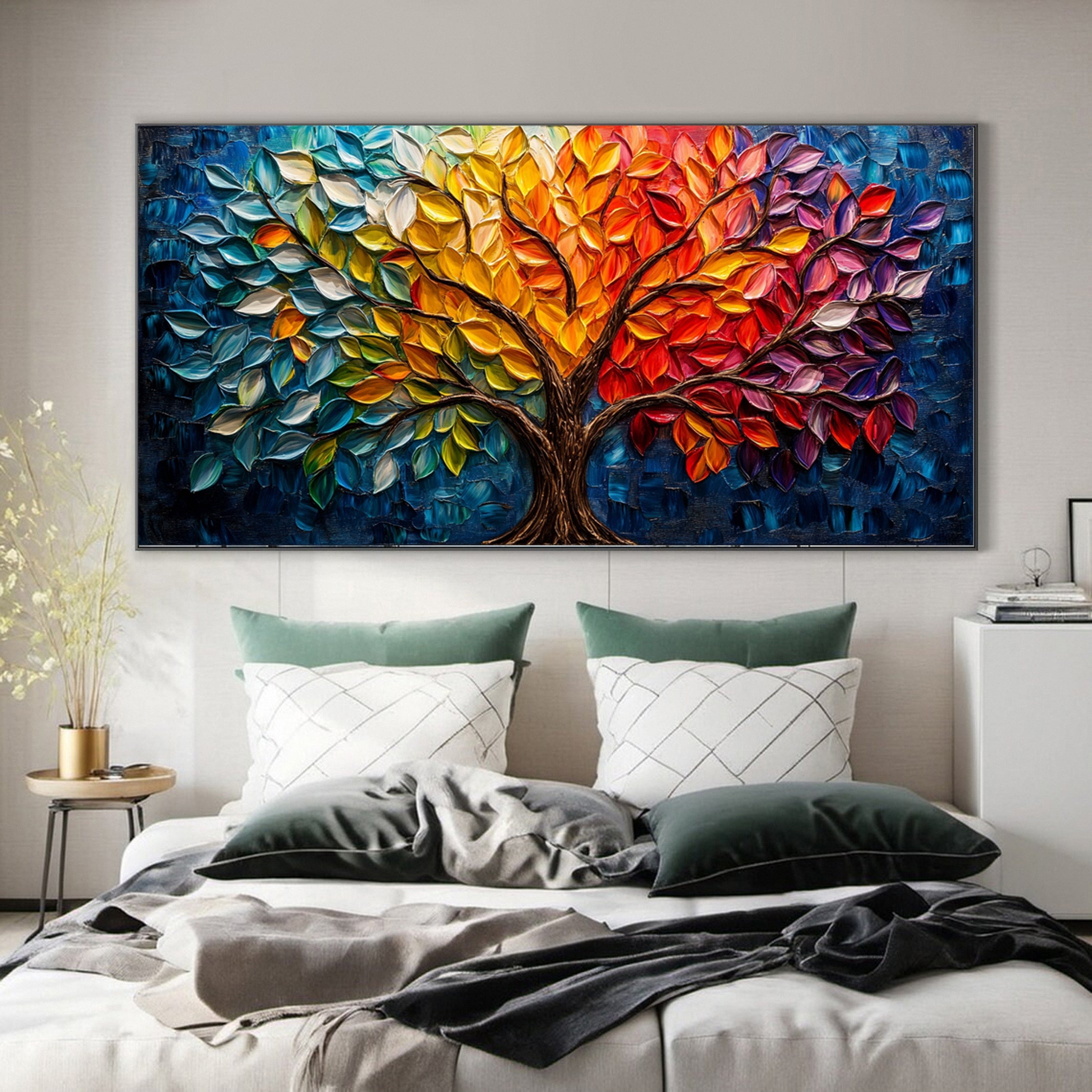 Modern Large Colorful Tree Wall Art #FT 026