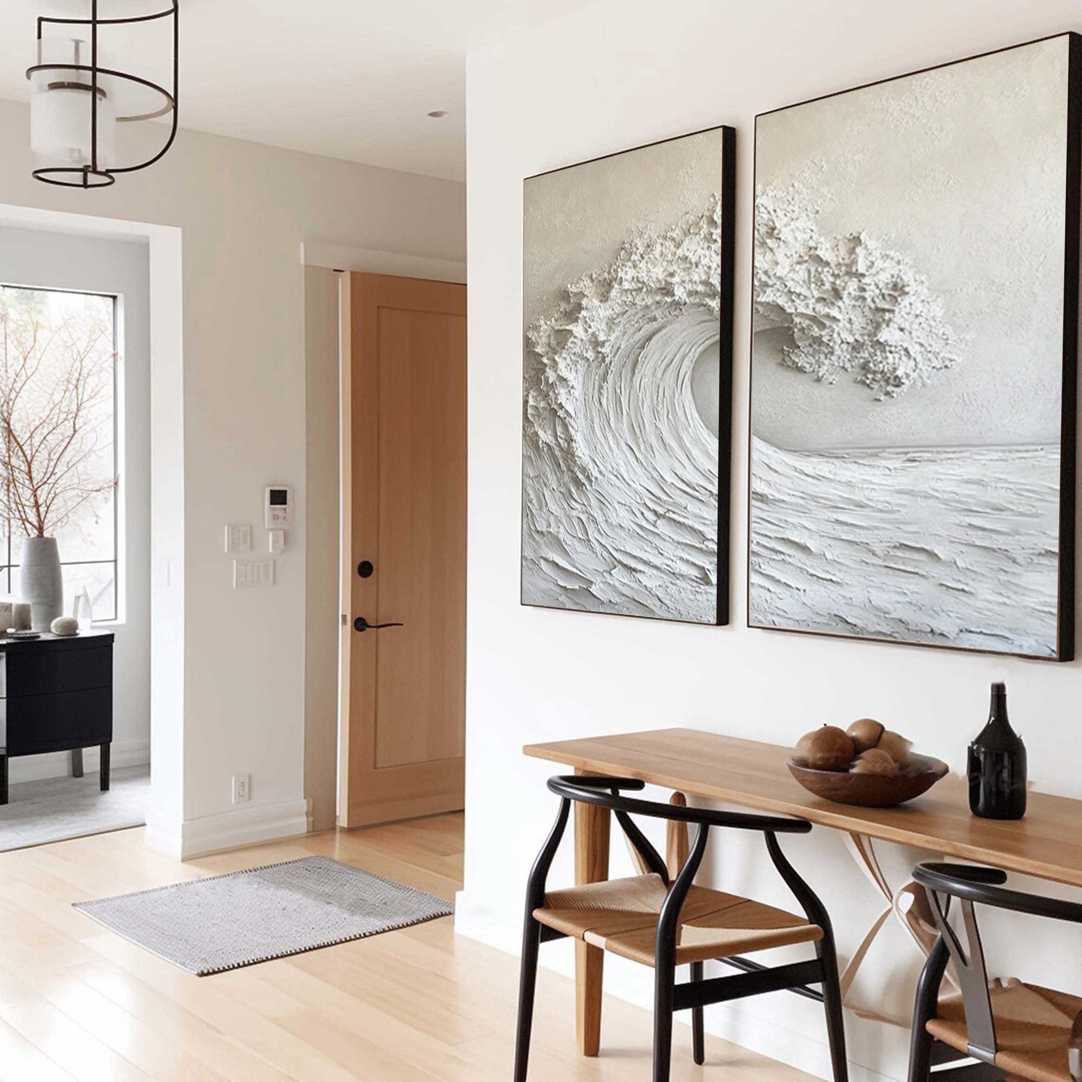 Marine Majesty Large Wall Canvas Set Captivating Sea Waves #OS 012