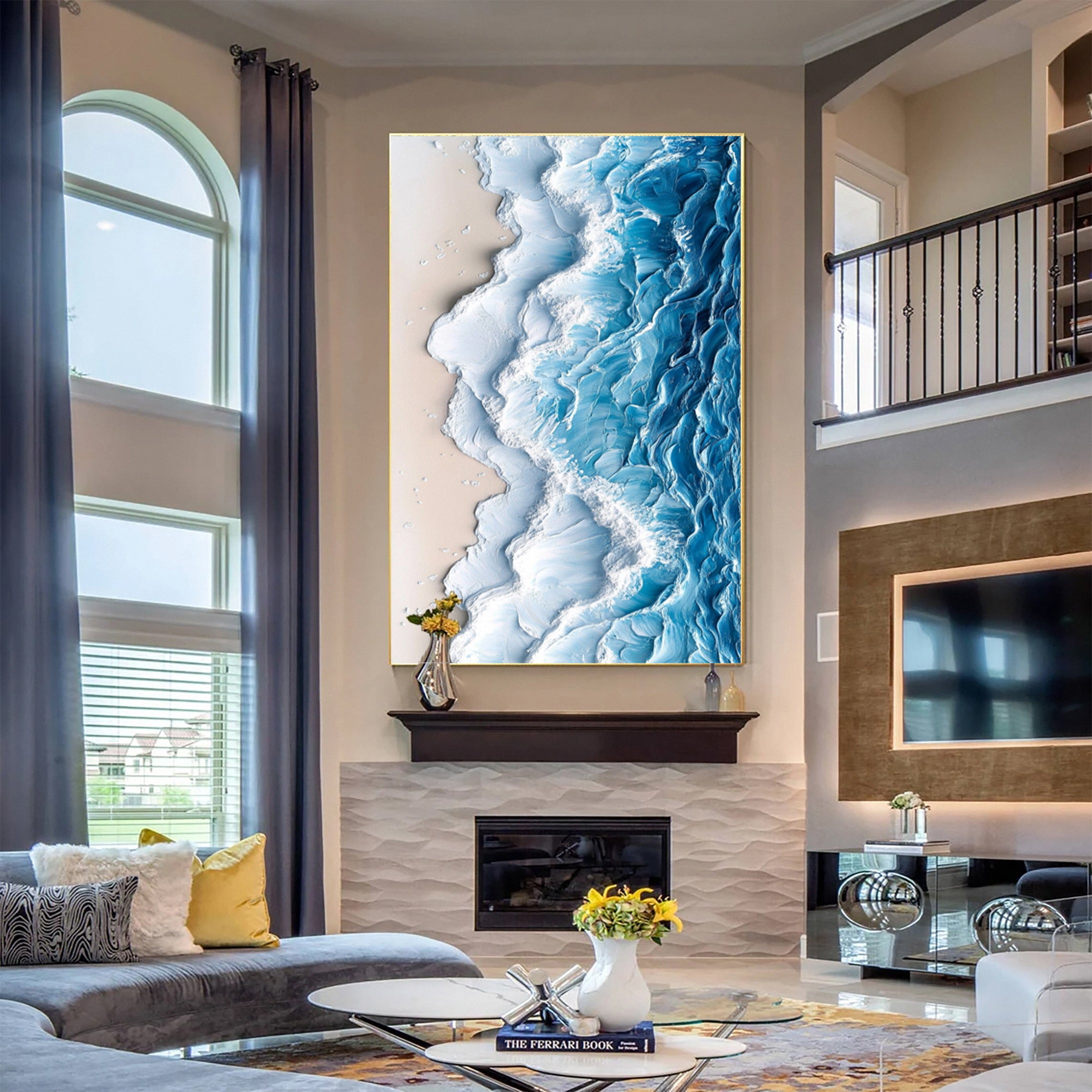 Coastal Tempest Textured Ocean Wave Art for Modern Living #OS 031