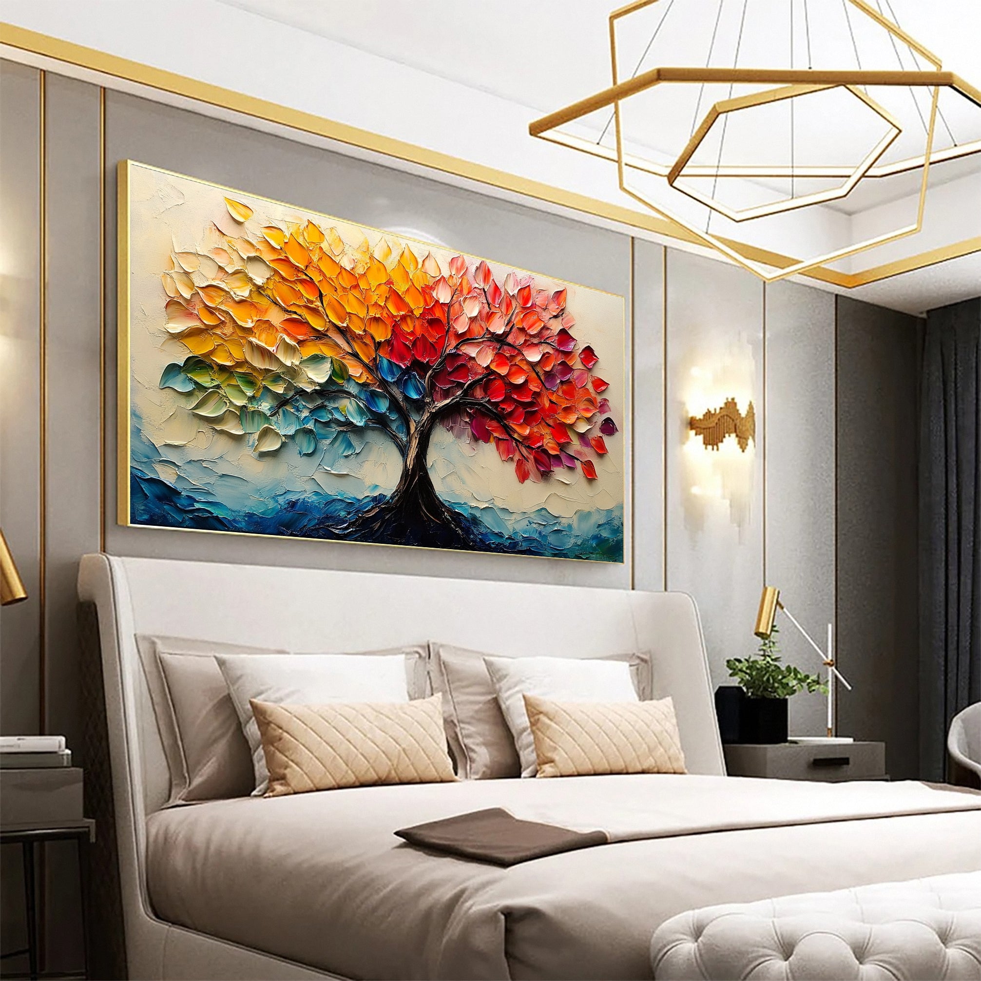 Modern Large Colorful Tree Wall Art #FT 028