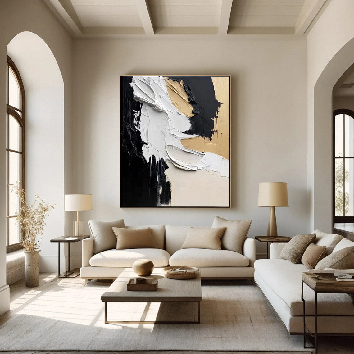 Modern Contrast Bold Abstract Canvas Art #MMA 134