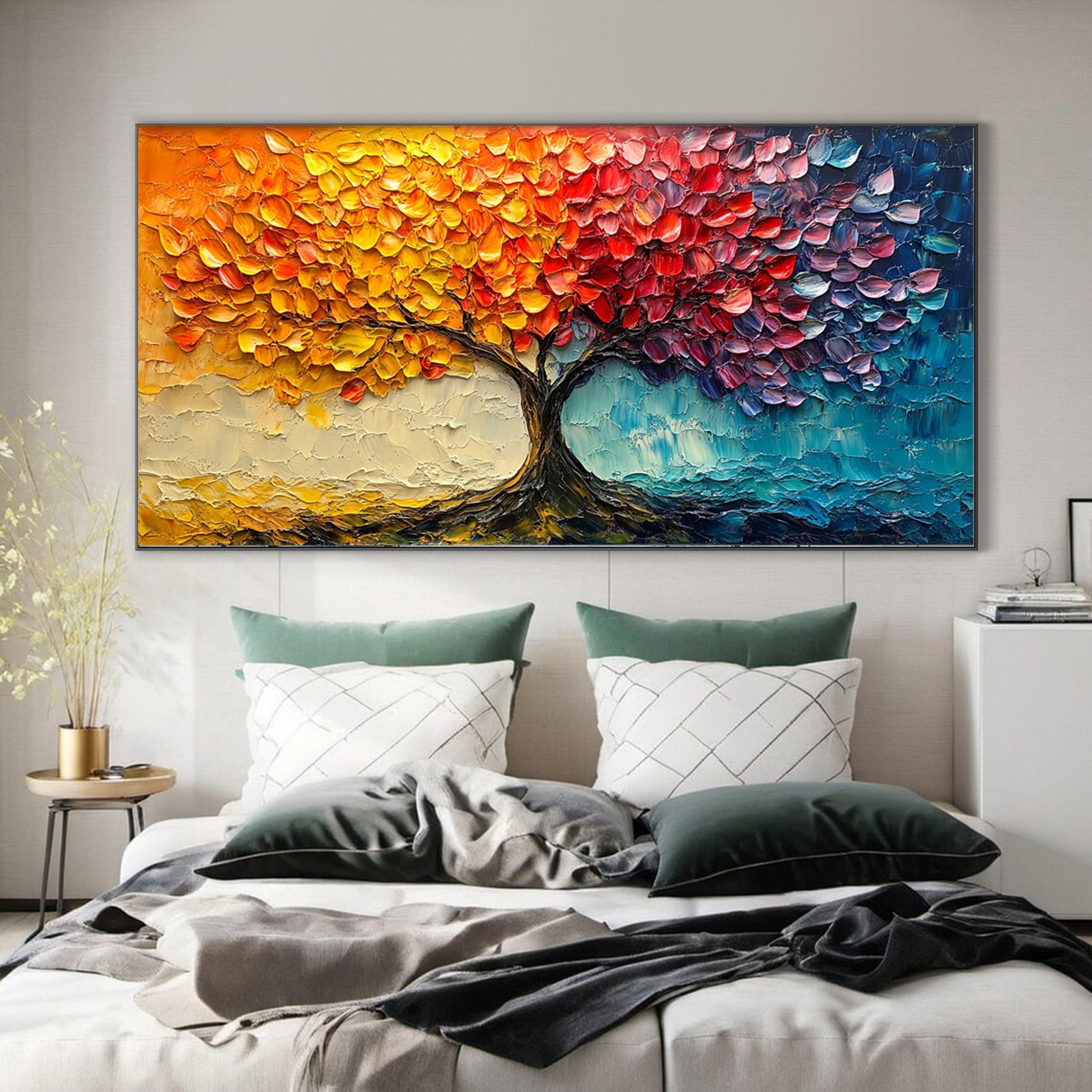 Modern Large Colorful Tree Wall Art #FT 027