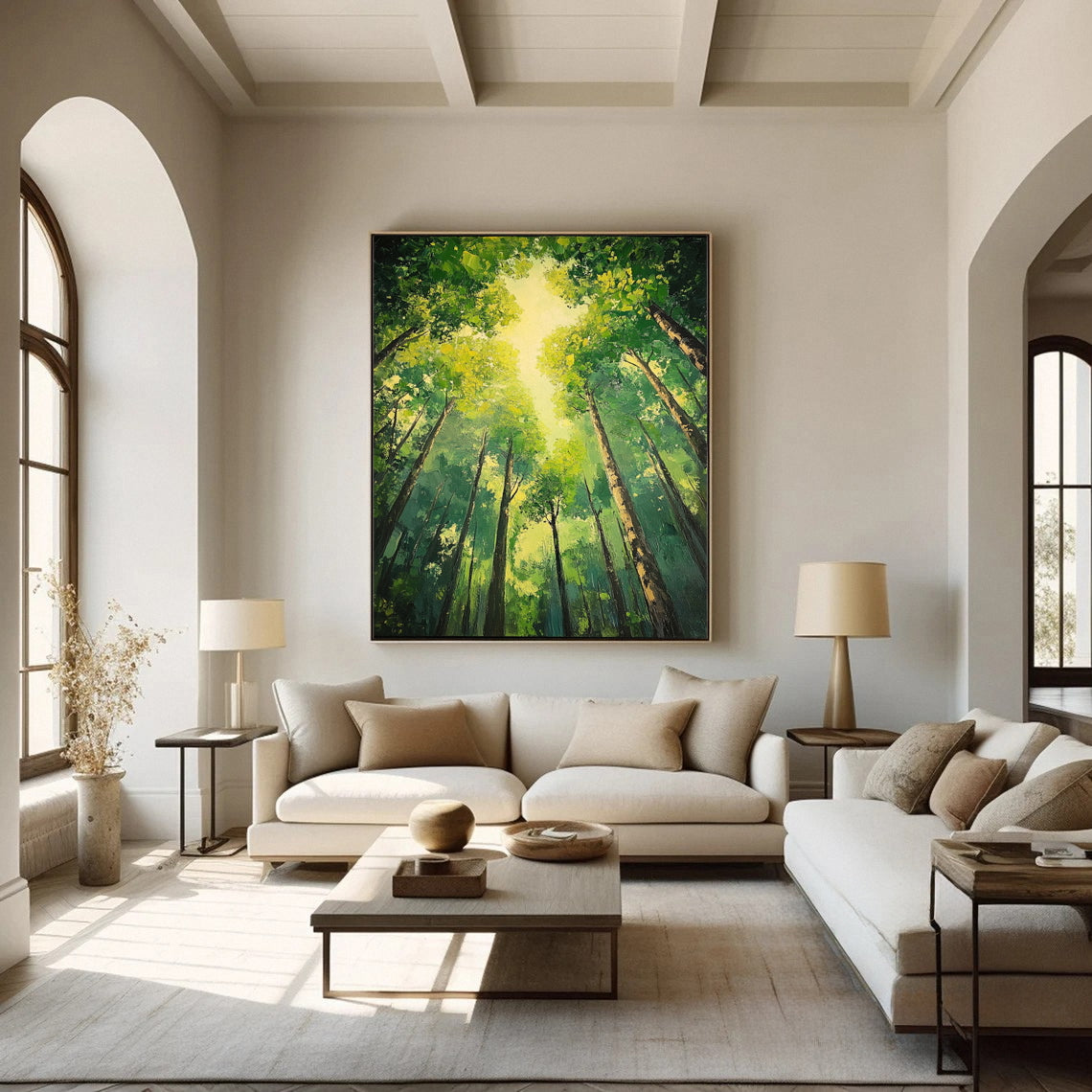 Summer Whisper Large Colorful Forest Landscape Art #FT 039