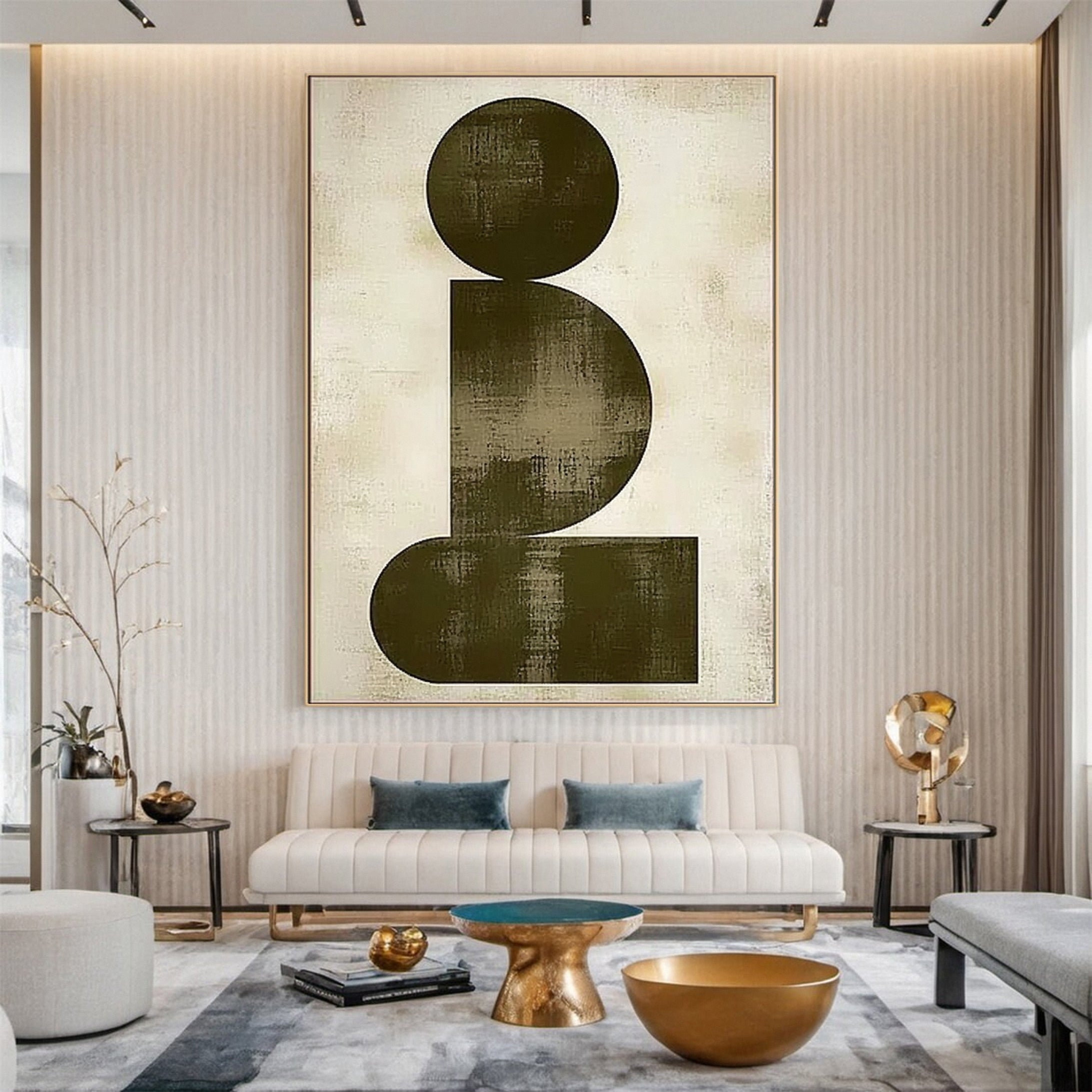 Modern Abstract Geometric Canvas Wall Art #MMA 139