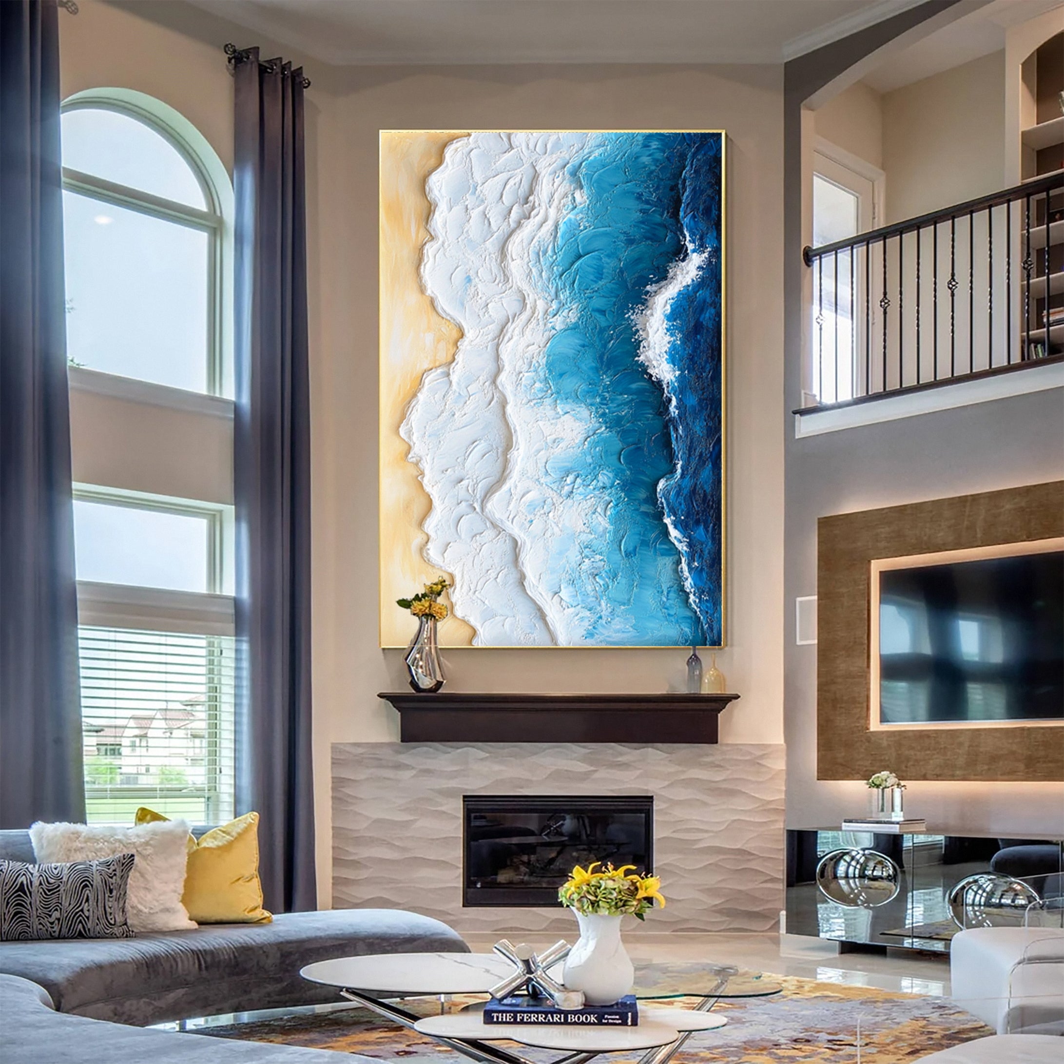 Coastal Tempest Textured Ocean Wave Art for Modern Living #OS 030