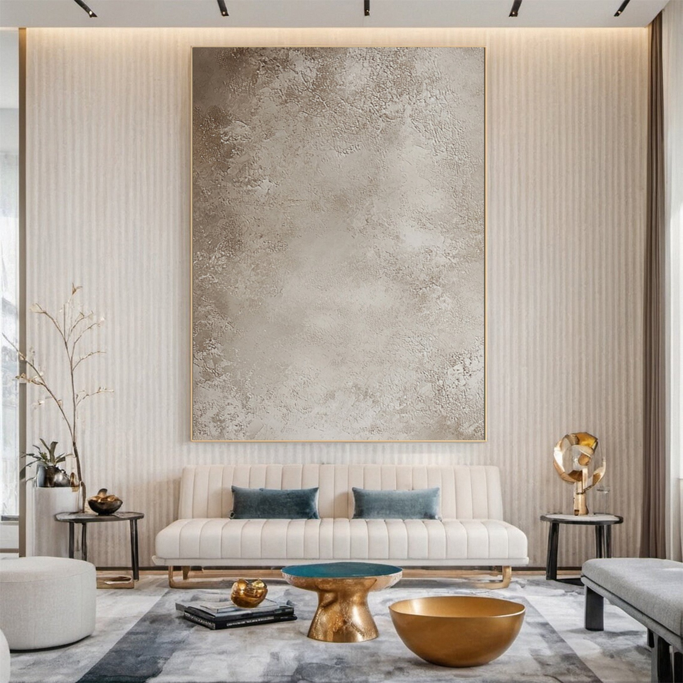 Ethereal Whispers Large Neutral Textured Wabi Sabi Wall Art #AP 028