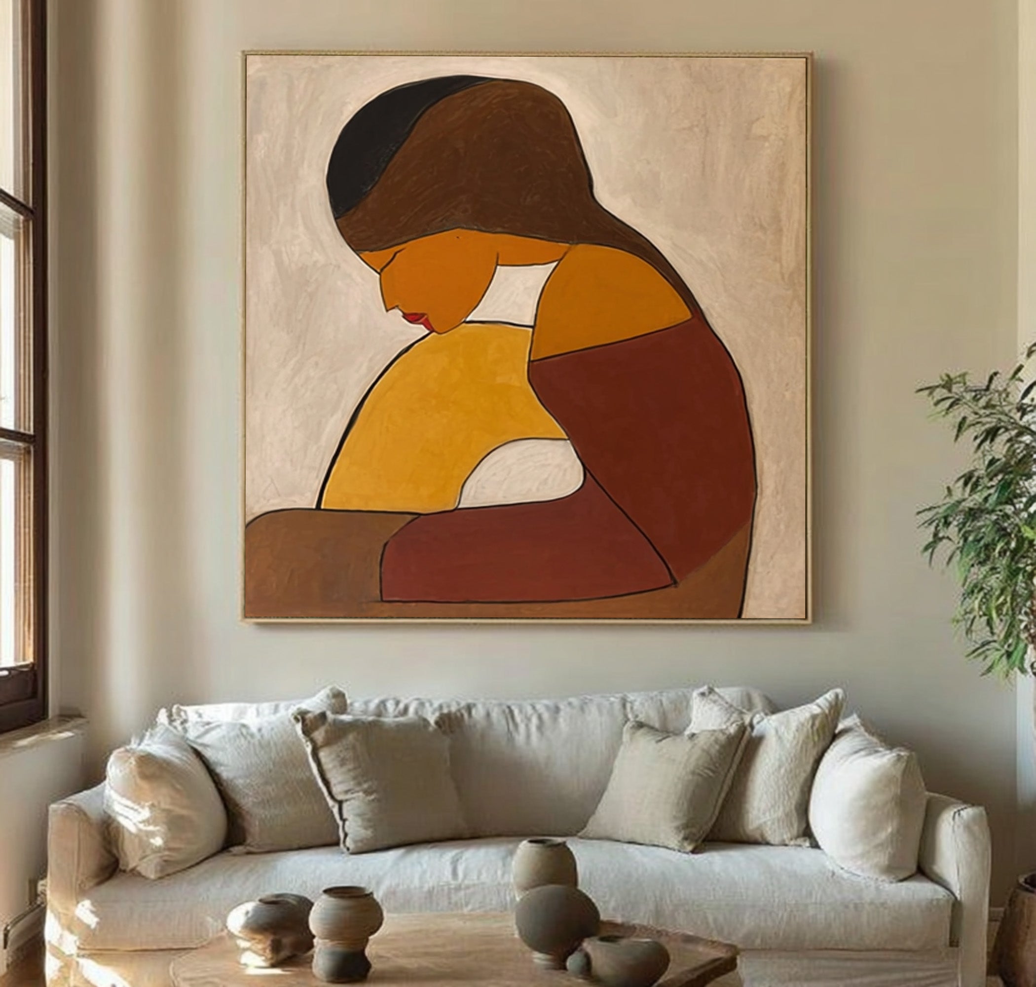 Modern Abstract Figure Oil Painting on Canvas #CZ 029