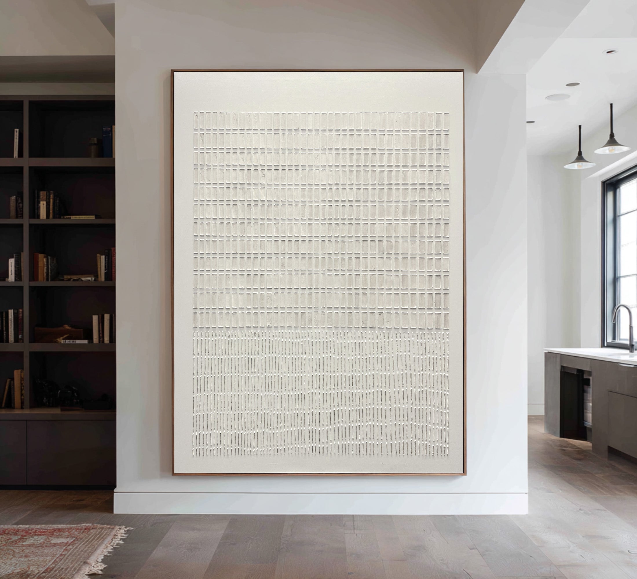 White Textured Minimal Oil Painting #CZ 048