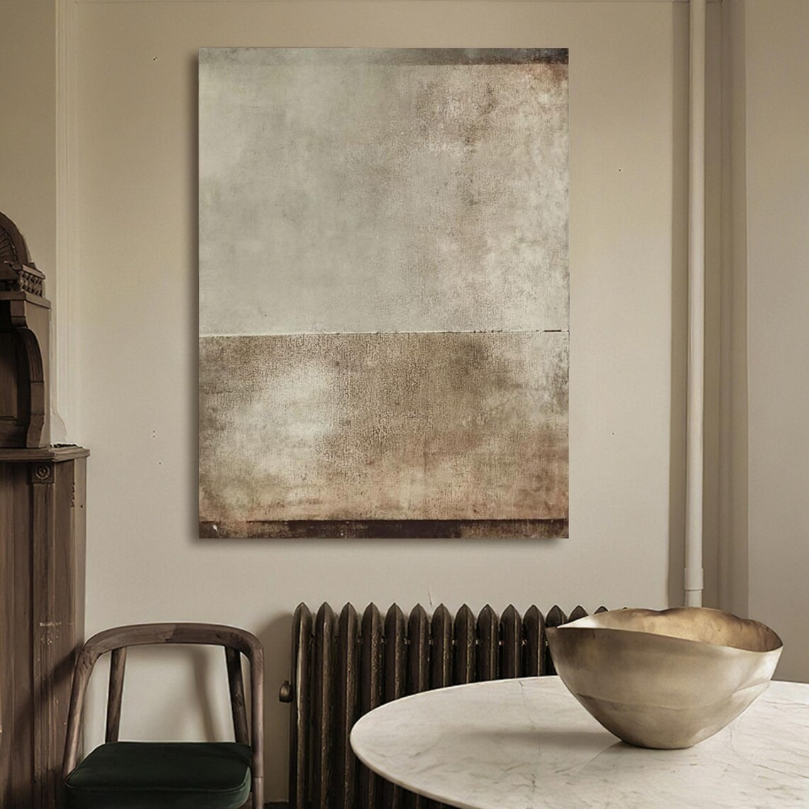 Neutral Beige Abstract - Wabi Sabi Style Painting for Home Decor #AP 119