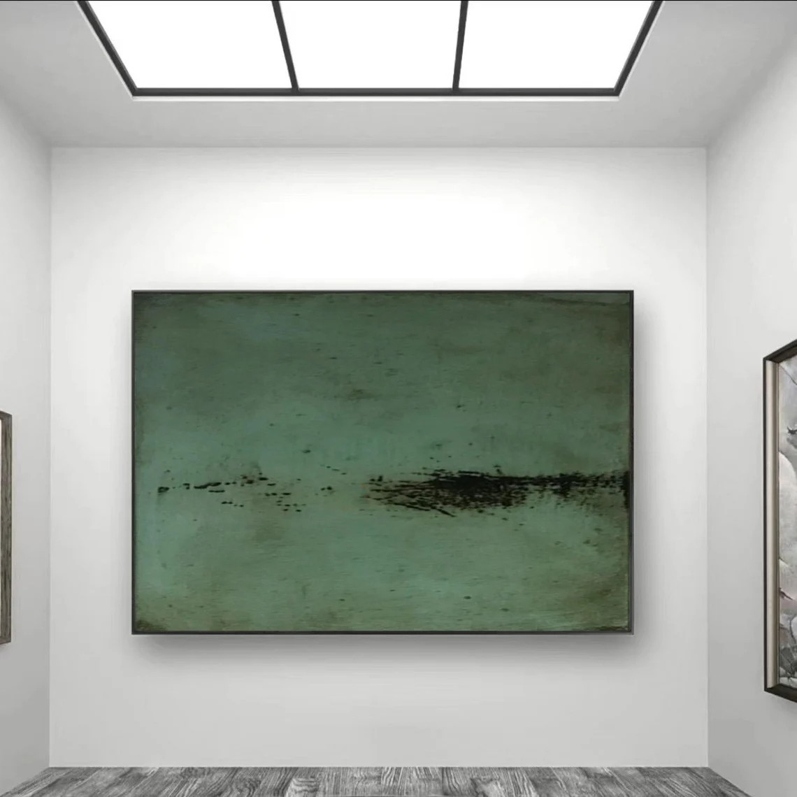 Abstract Green Wall Art | Nature Inspired Minimalist Canvas Painting #AP 087