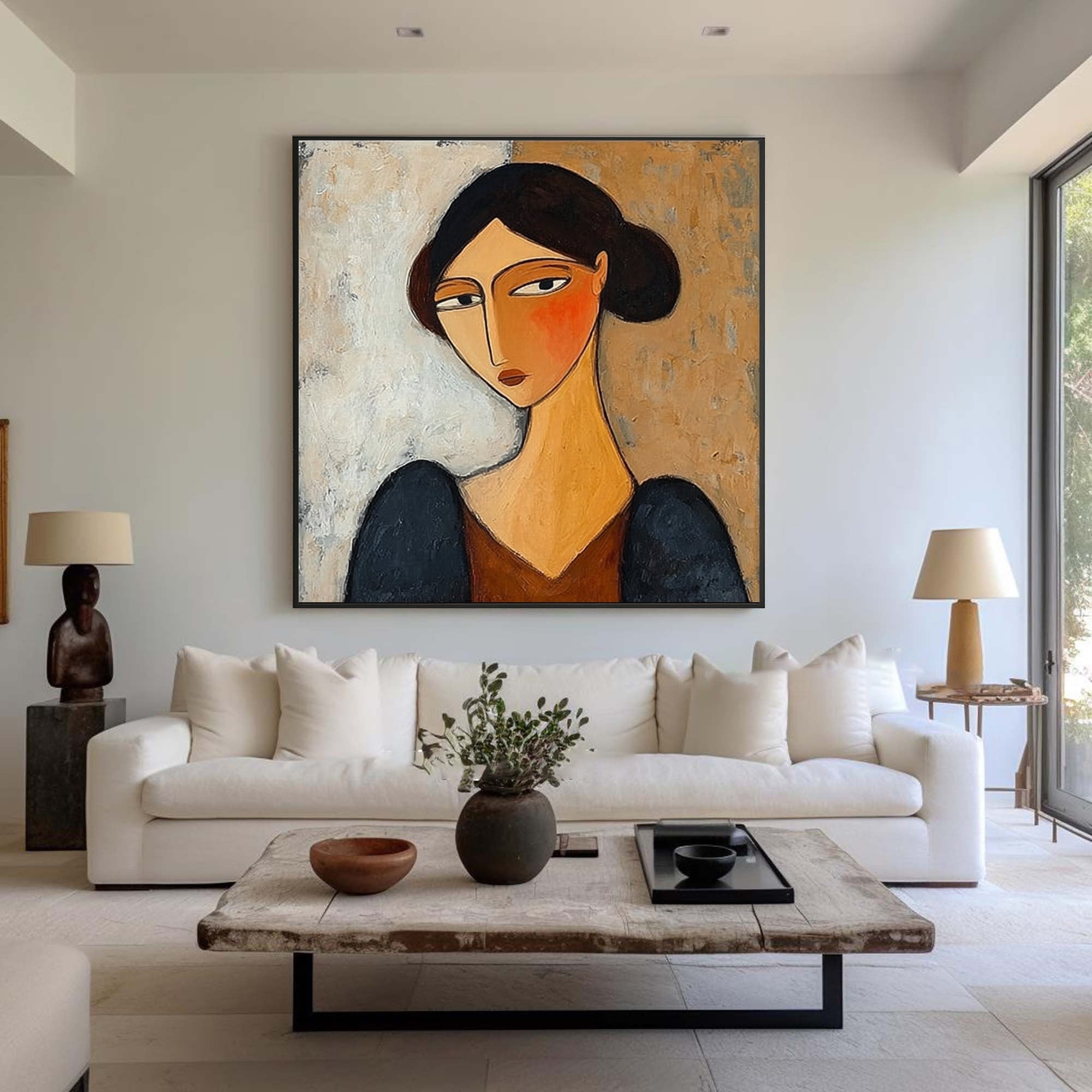 Expressive Abstract Portrait Modern Wall Art  #AG 089