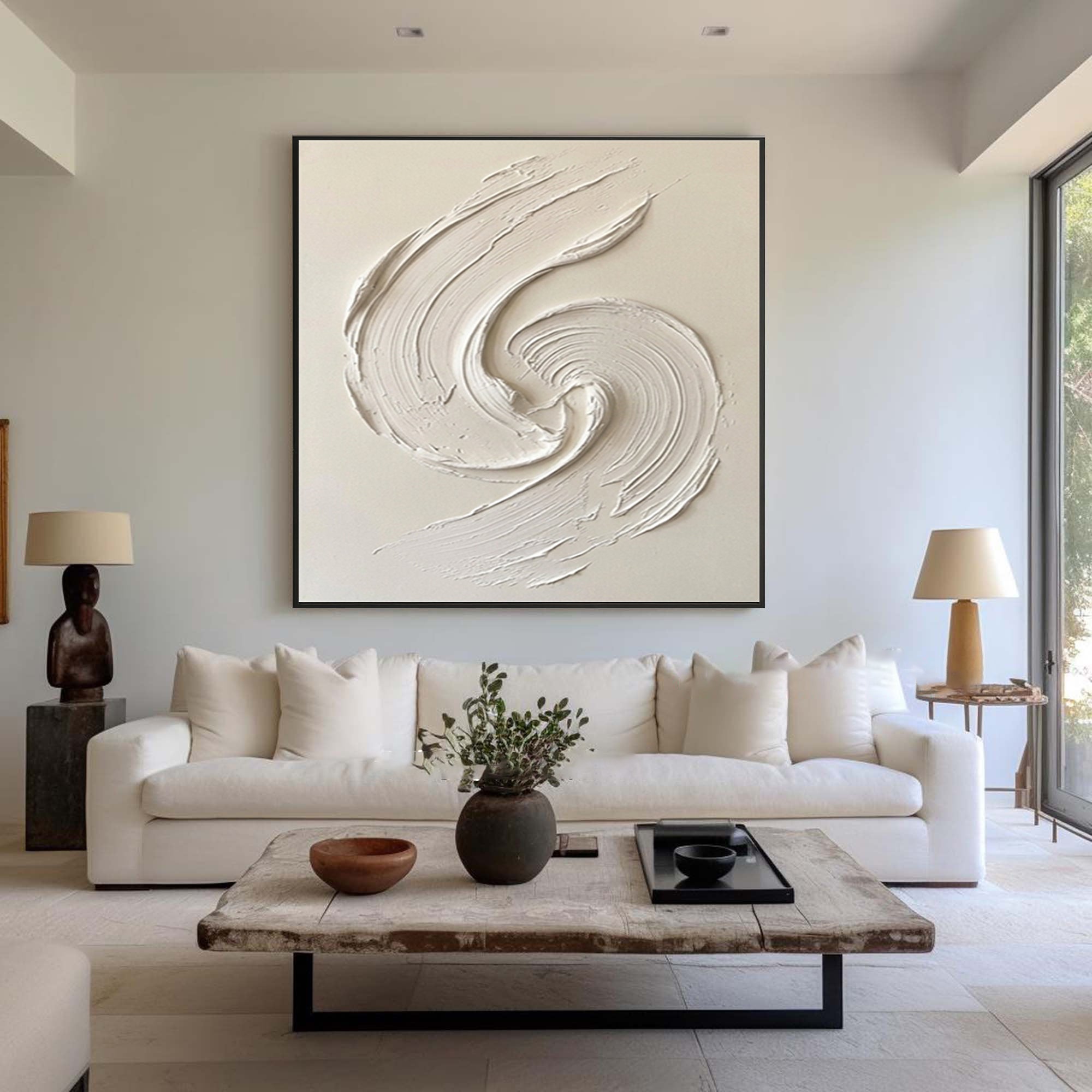 Large Neutral Abstract Texture Canvas Hand Painted Contemporary Art