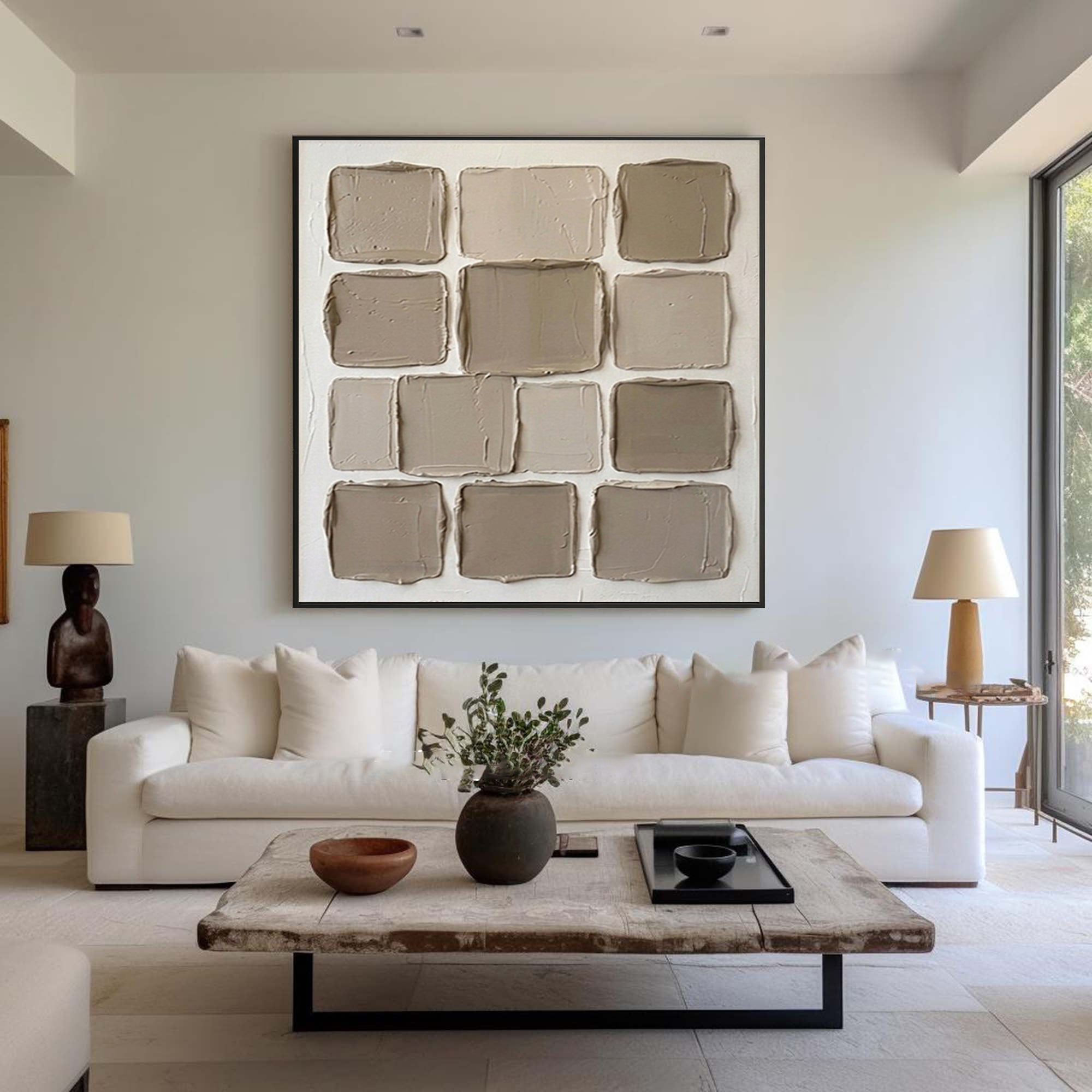 Large Modern Material Study Wall Art Contemporary Neutral Texture Painting